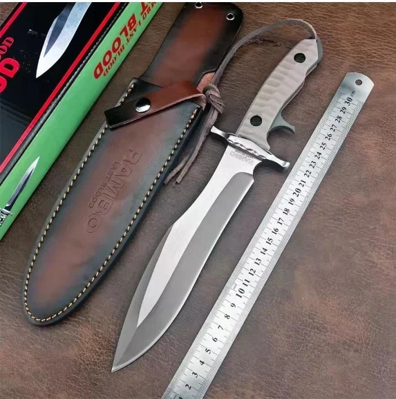 Rambo Last Blood Stallone Heartstopper Bowie Full Tang Combat Knife with Sheath