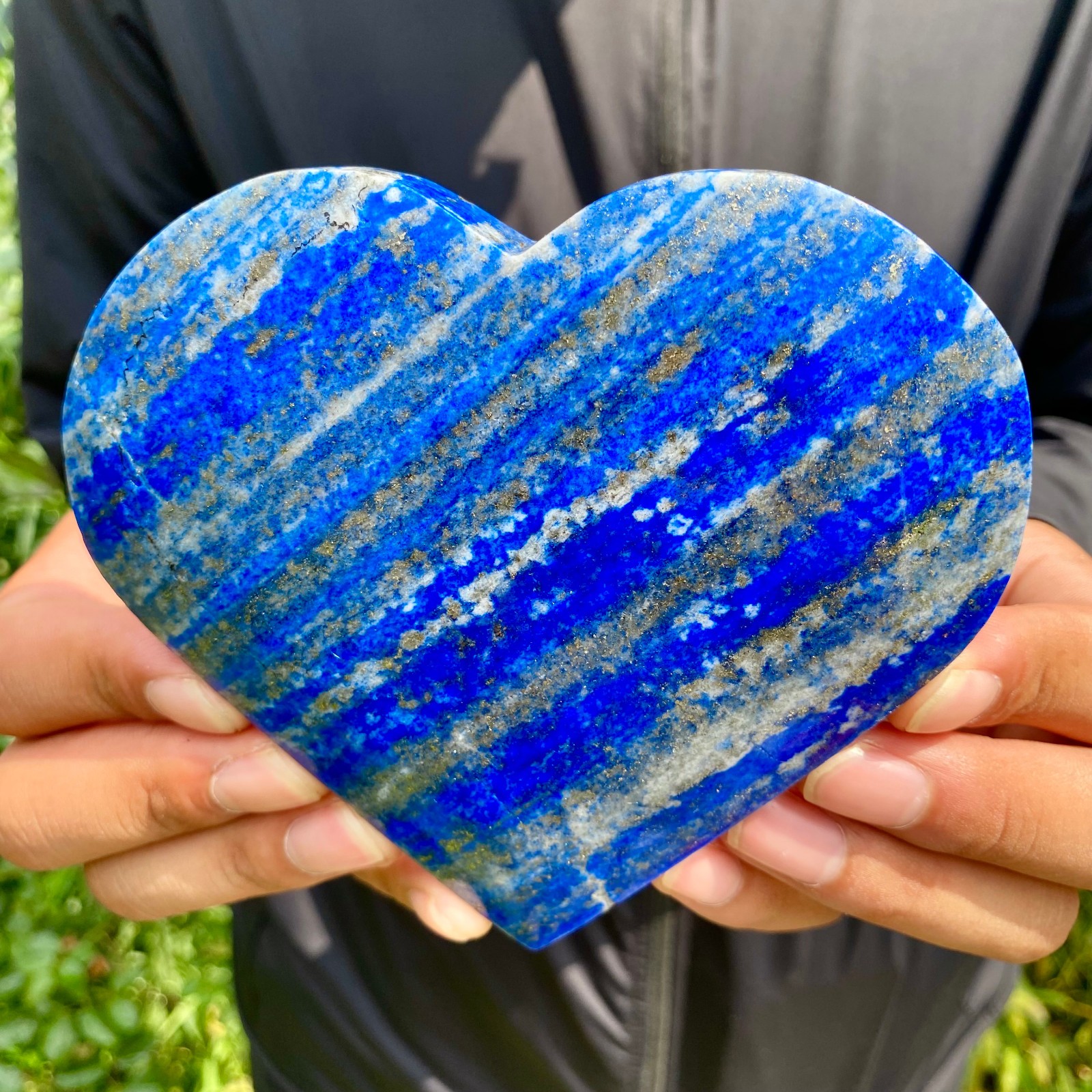 490G  Natural Polished Lapis Lazuli Heart Stone Chakra Healing Crystal Home