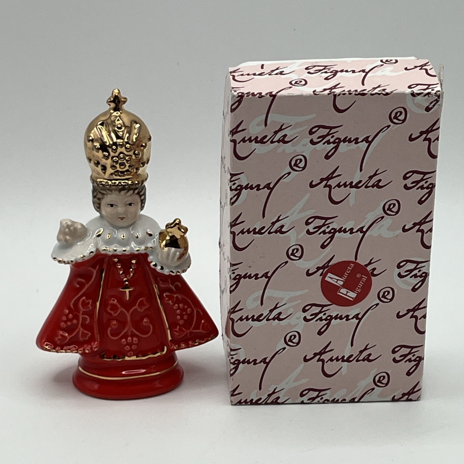 Vintage Aureta Figural Infant of Prague Ceramic Figurine 3.5