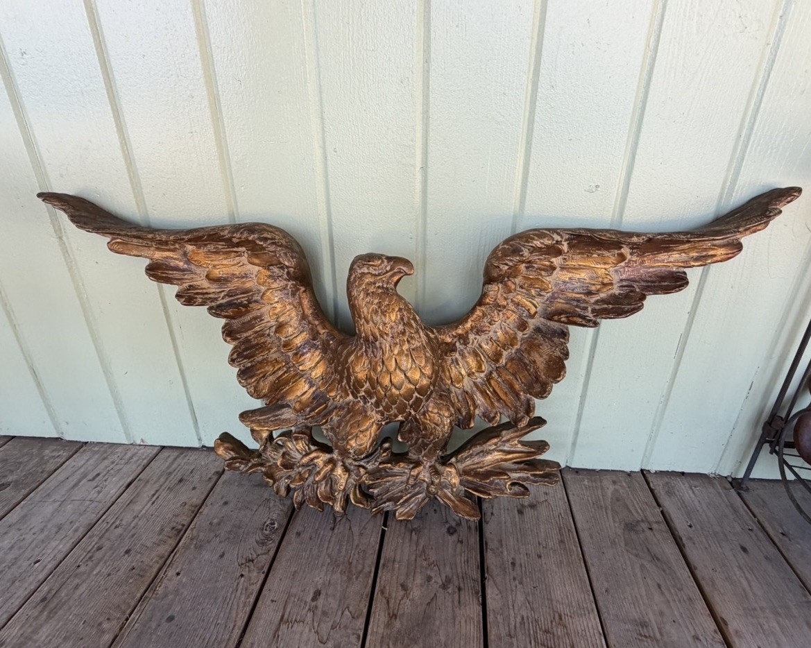 Syroco 1960’s Federal Style American Bald Eagle Wall Plaque Freedom Fighters 37”