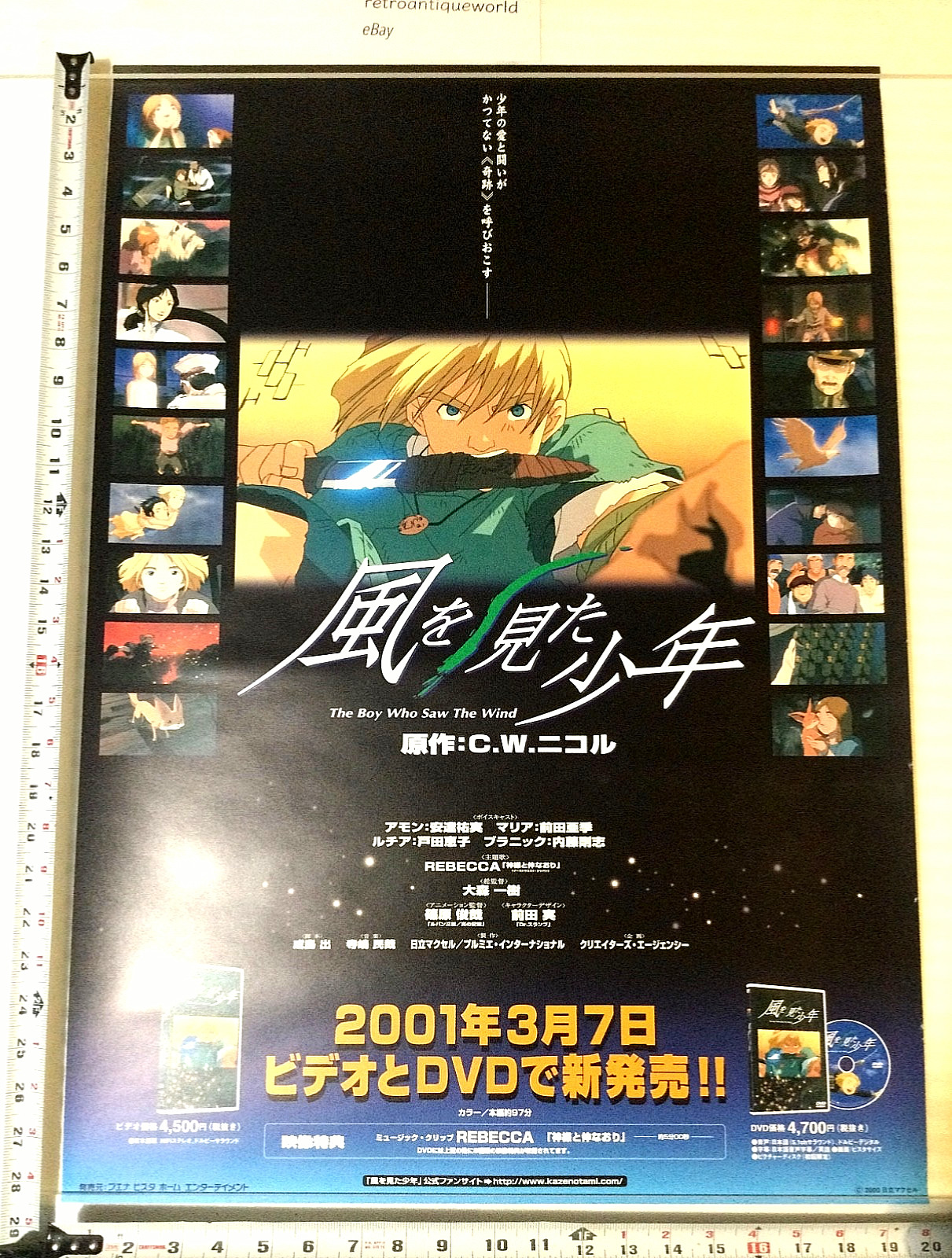THE BOY WHO SAW THE WIND Anime Movie DVD Promo Poster Display Ghibli Like RARE