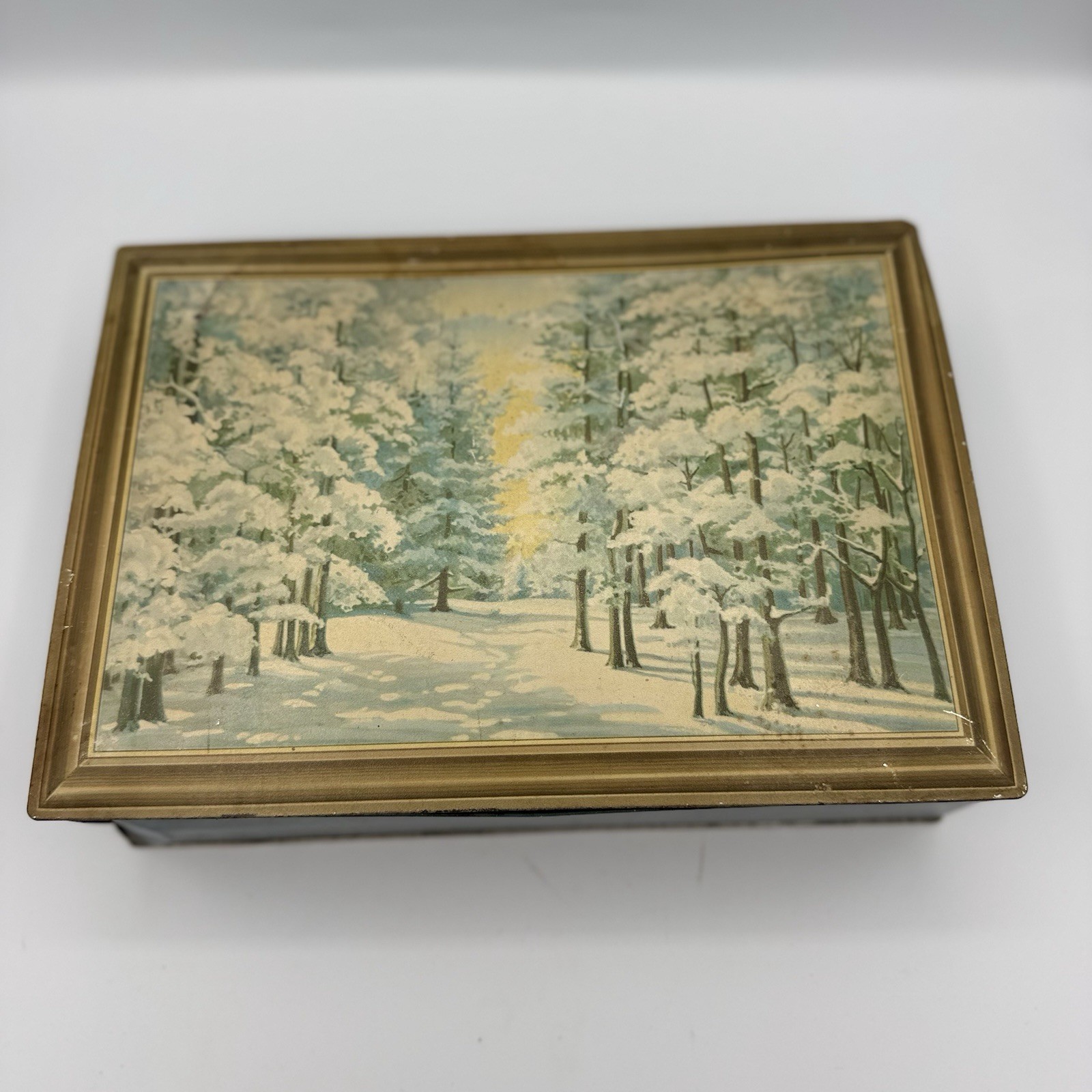 Vtg NABISCO National Biscuit Company [Metal Hinged Lid Tin] 