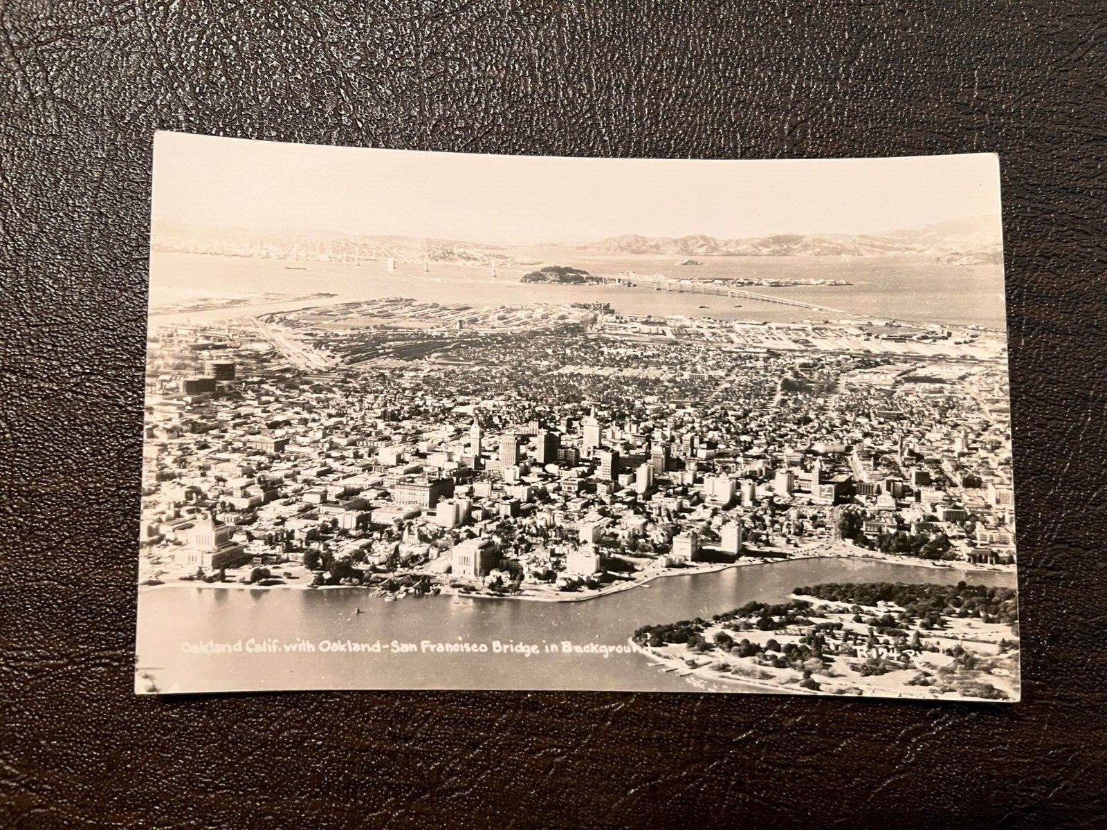 RPPC Oakland California Airplane View of the City & Bay Area 1930s era RPPC Oakland California Airplane View of the City & Bay Area 1930s era