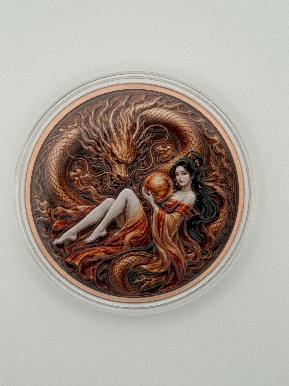     5 oz Copper Round – Dragon Empress – Colorized Fantasy Art Collectible
