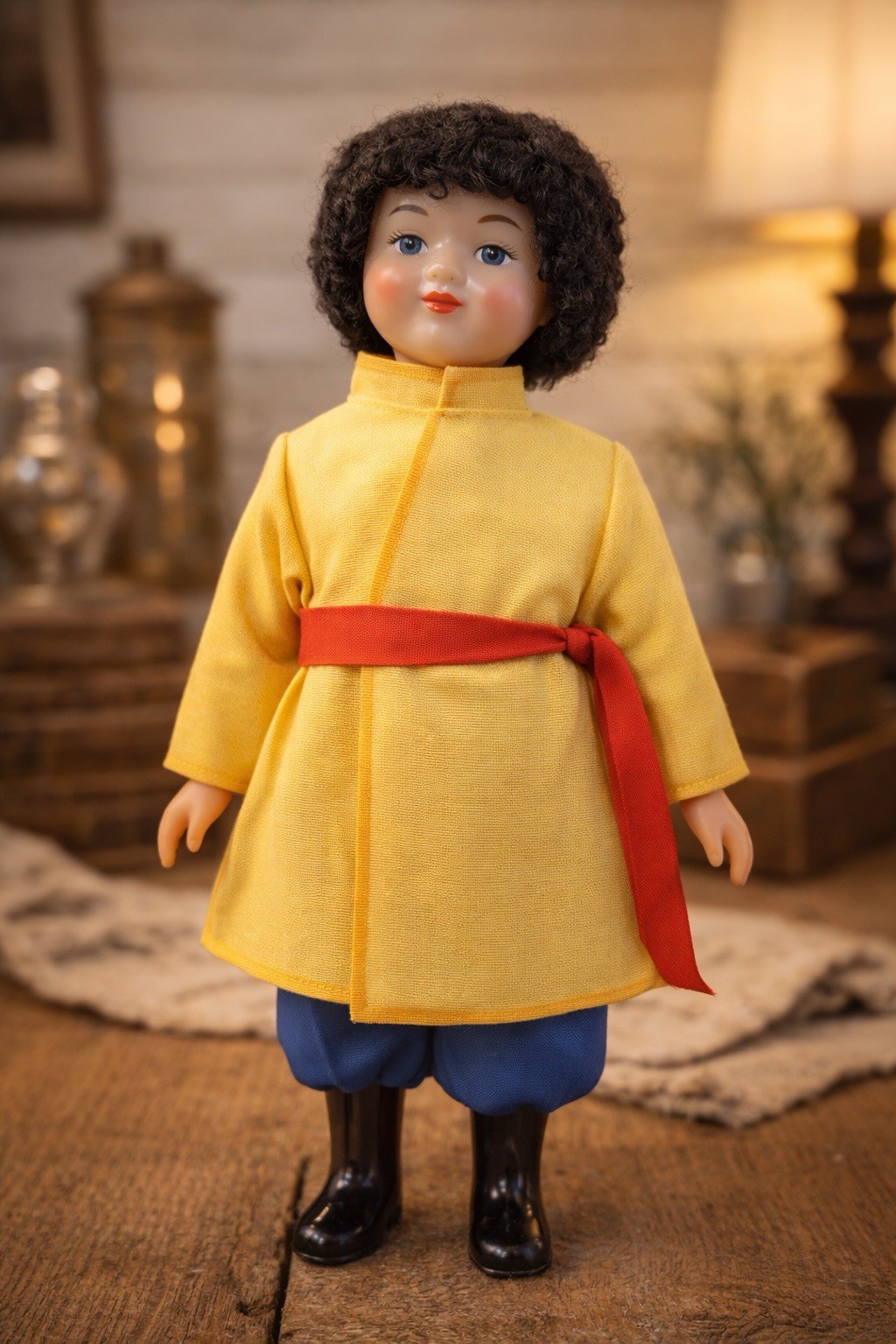 Vintage USSR Soviet Doll Krugozor Factory Ukrainian SSR Original Tag 1982 11.5”