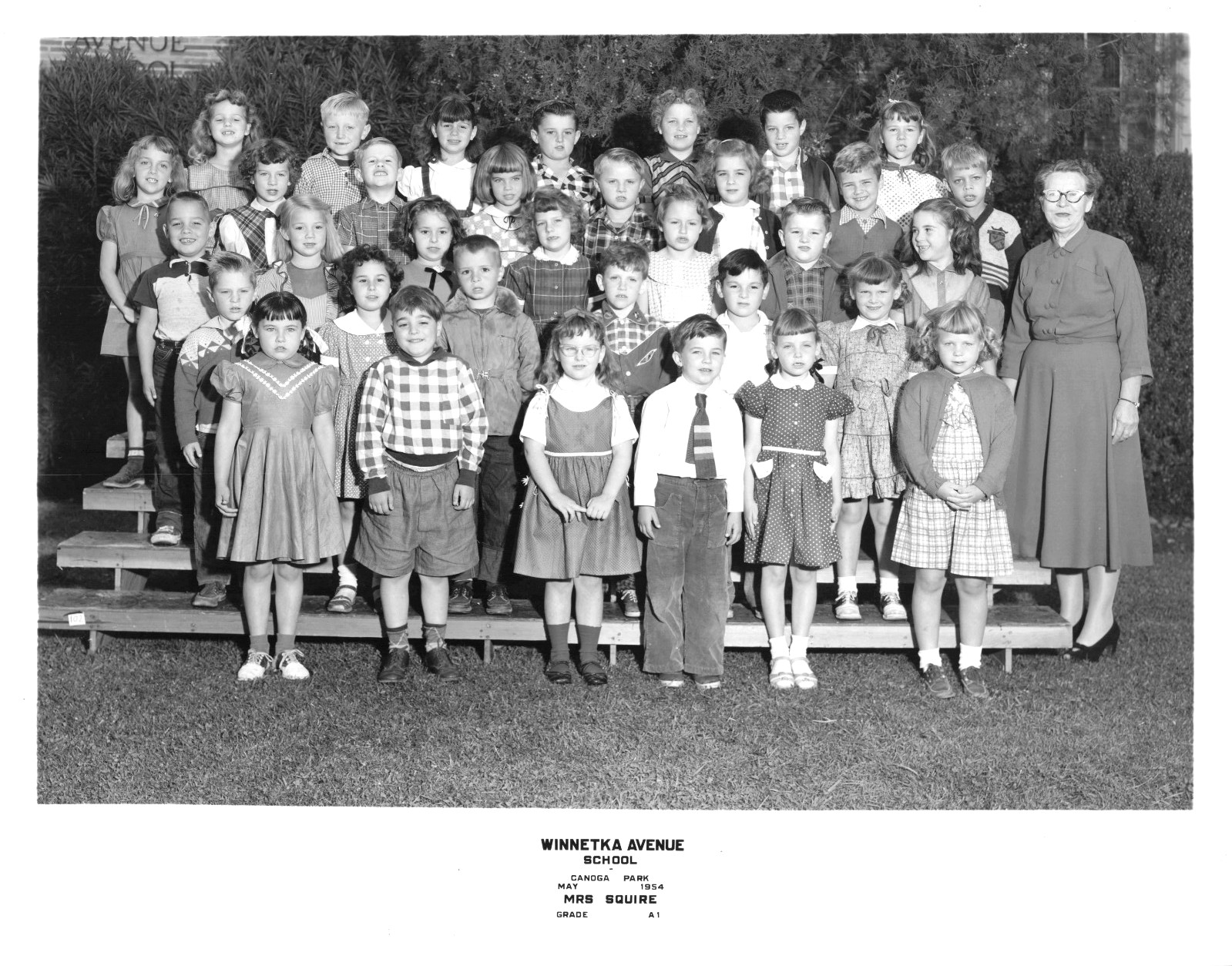 Canoga Park CA Winnetka Avenue School 1954 8x10 B&W  Photograph Grade A1 U1212