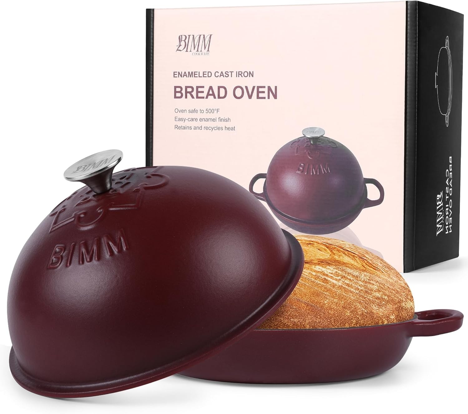 BIMM Cookware Bread Baking Cast Iron Dutch oven Pot w/ Lid - Red *NEW IN BOX* BIMM Cookware Bread Baking Cast Iron Dutch oven Pot w/ Lid - Red *NEW IN BOX*