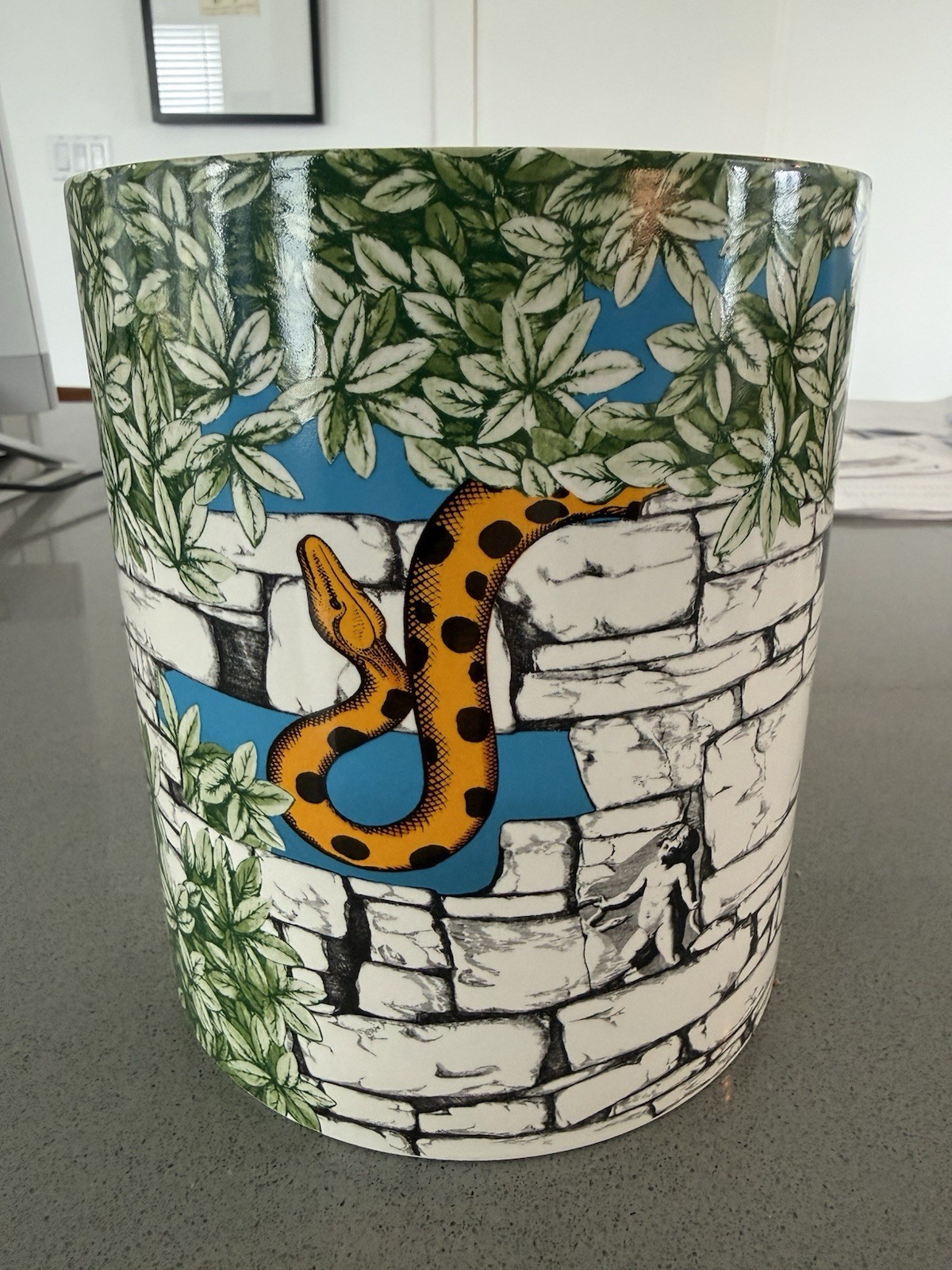 Fornasetti Profumi Porcelain Vessel Planter Snake Motif Italy – Large