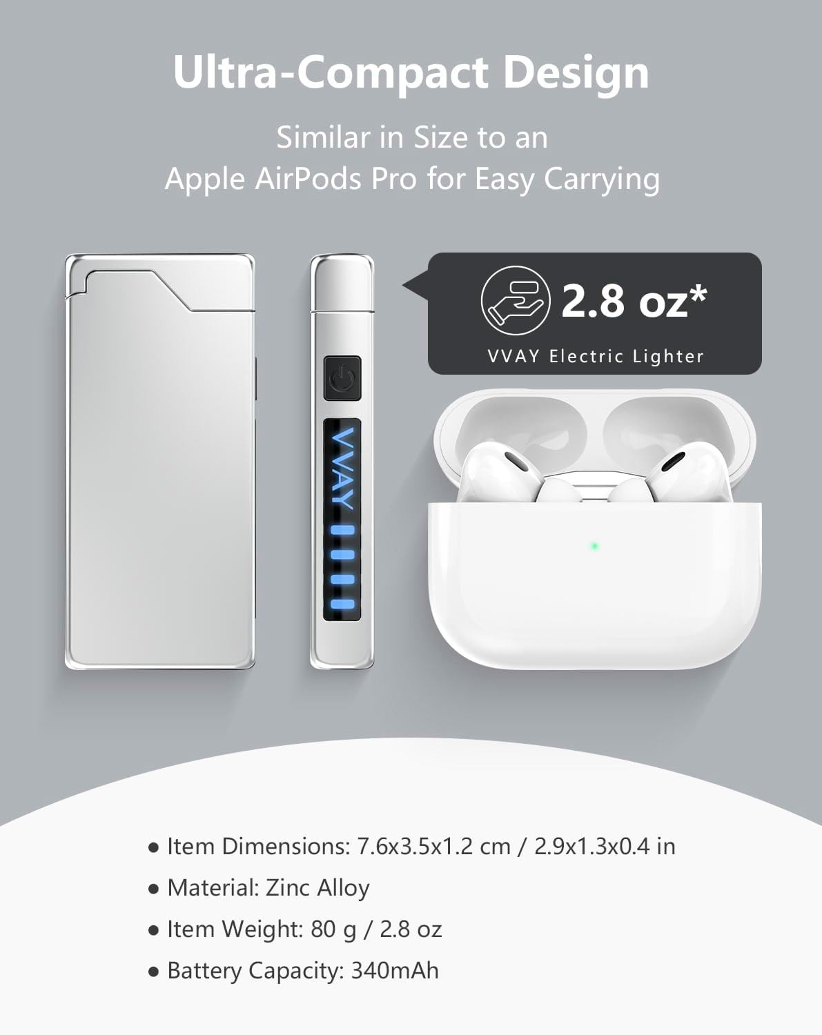 Electric Arc Lighter Rechargeable USB-C - Windproof & Flameless