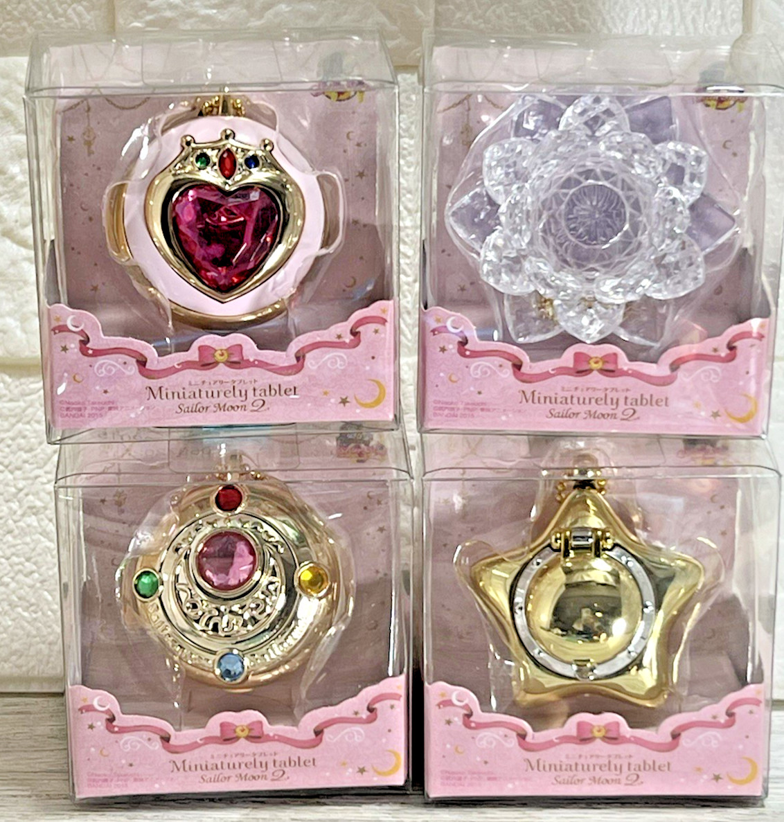 Sailor Moon Miniature Tablet Case2 - Set of 4  Prism Heart Compact  etc.Bandai