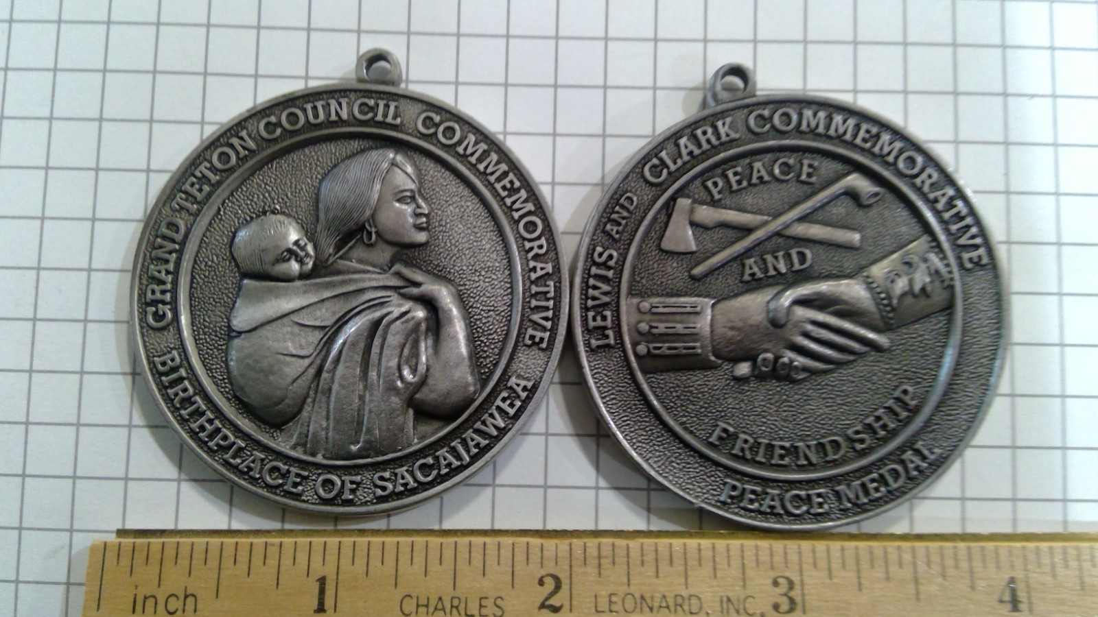 Large, LEWIS and CLARK 50mm, medal Issued by Grand Teton Council: 