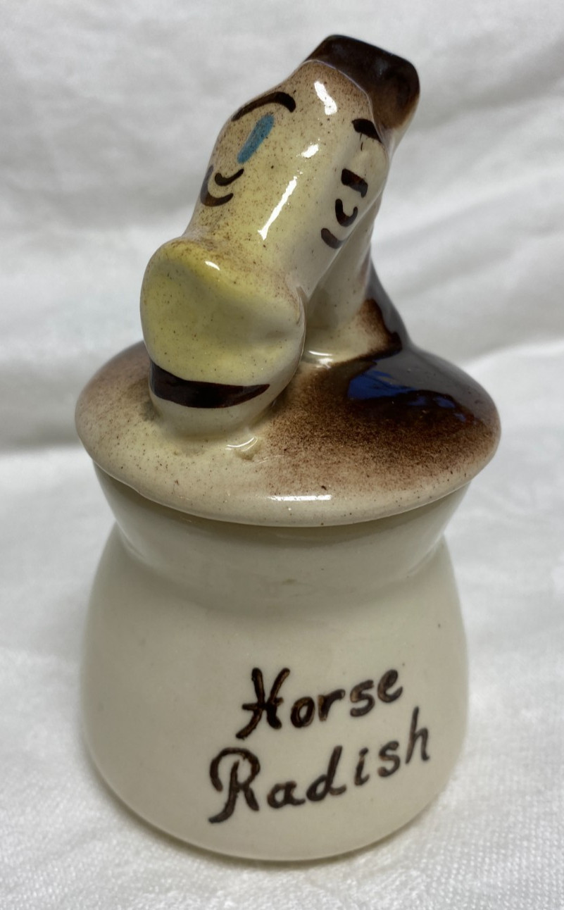Rare Vintage 1950's DeForest Pixieware Horse Radish Condiment Jar