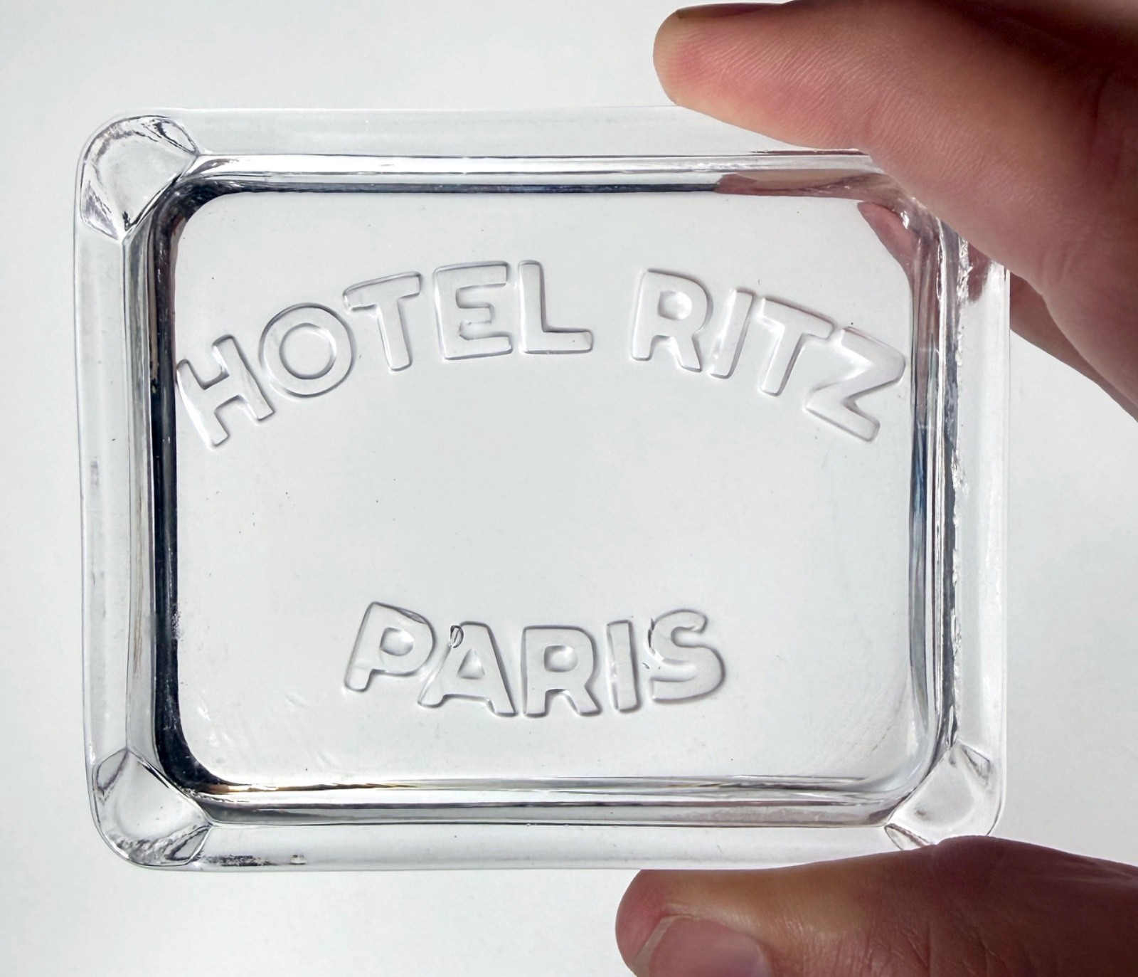 Hotel Ritz Paris vintage glass ashtrays (set of 4)