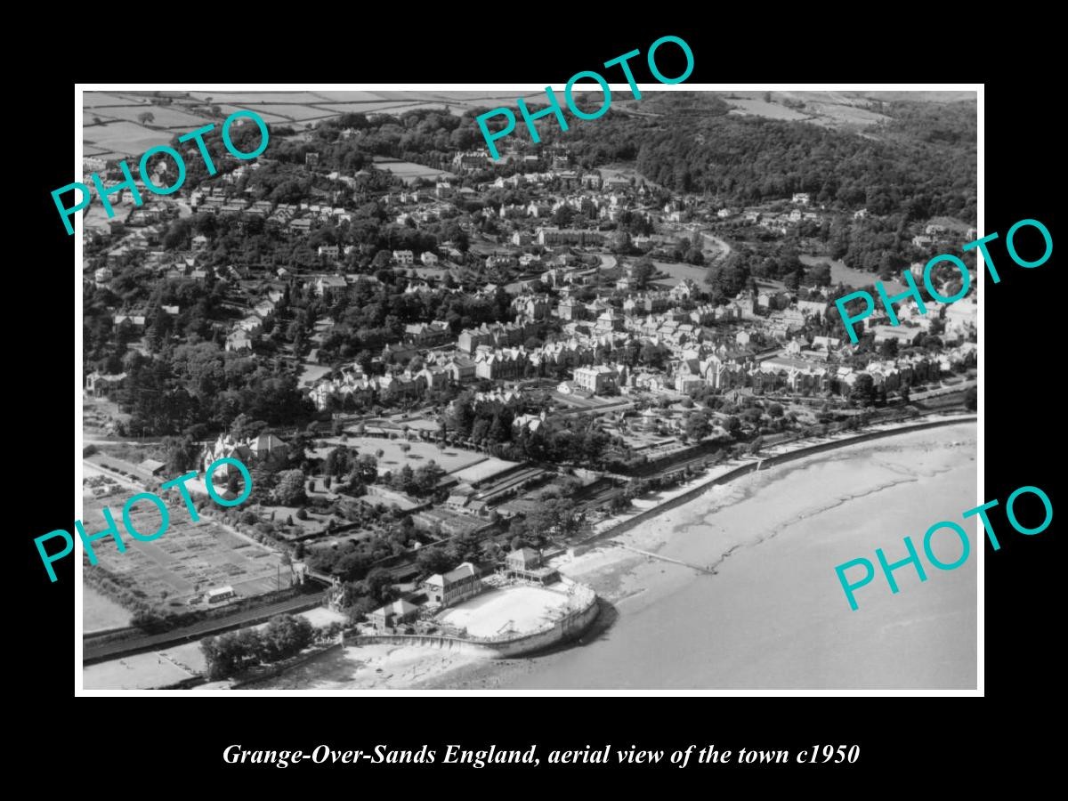 Grange Over Sands England Town Aerial View c1950 Old Large Historic Photo