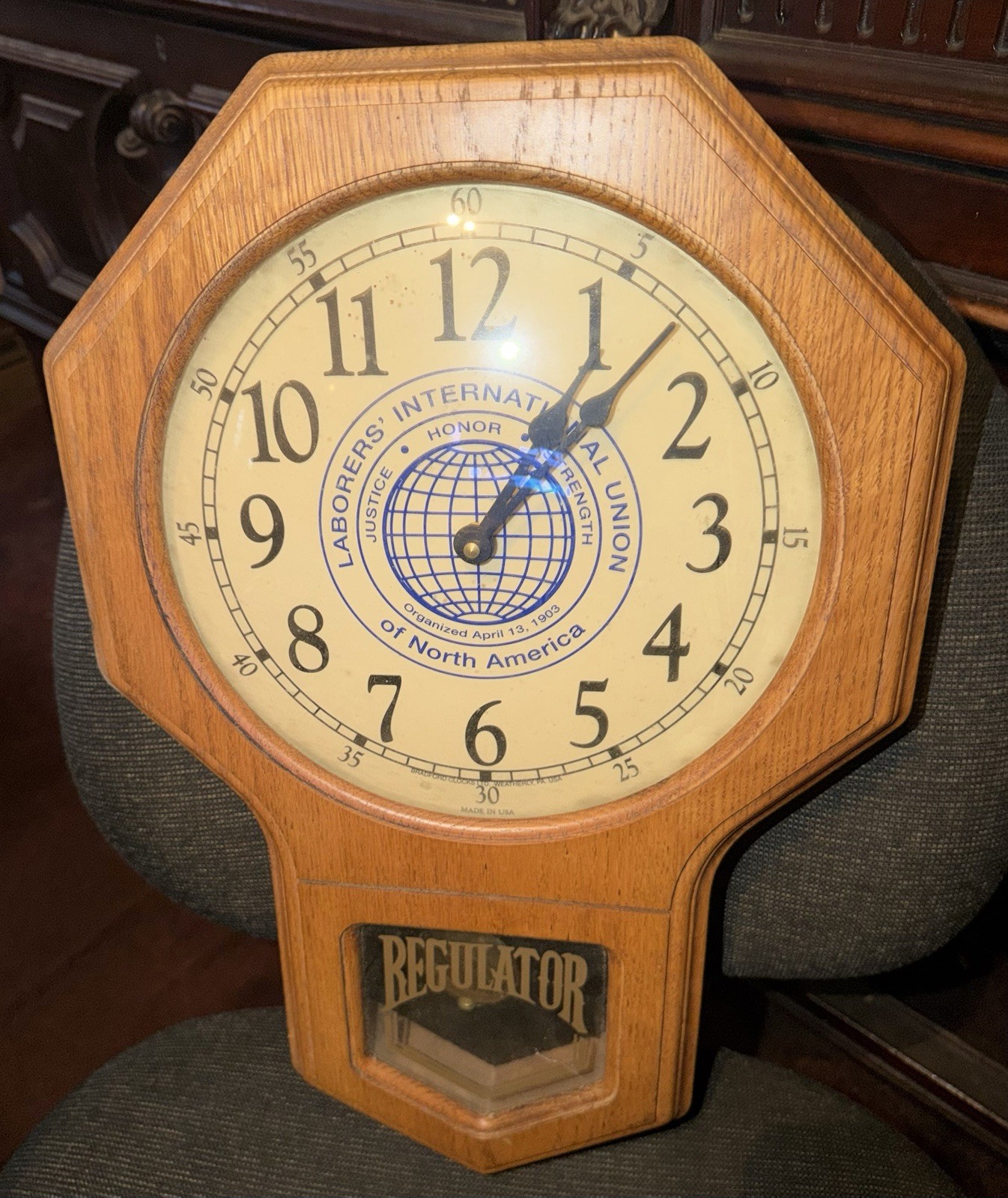 RARE Laborers International Union Of North America Regulator Clock