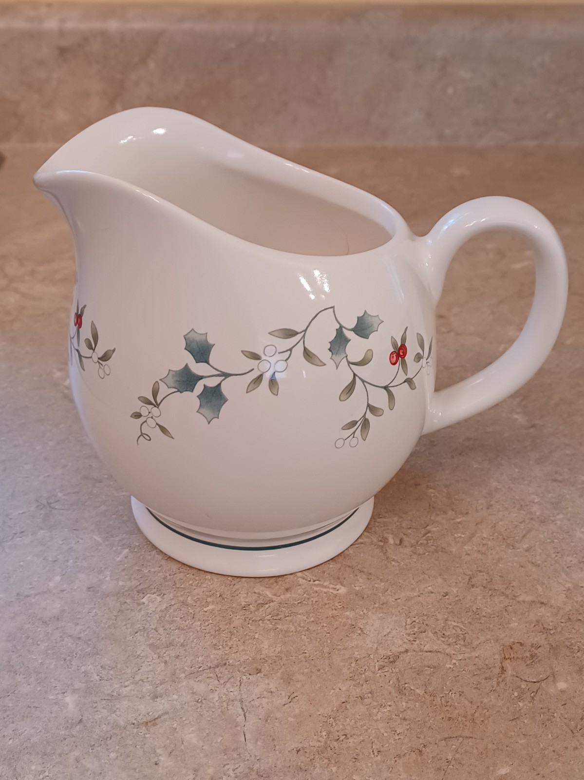 Pfaltgraff Winterberry Pitcher 2-Cup Capacity Heavy Porcelain,Vintage Christmas 