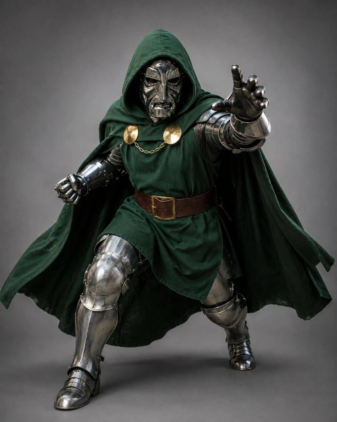 D0ctor Doom Inspired Cosplay Armor Set, Dr Doom Wearable Steel Helmet & Gauntlet