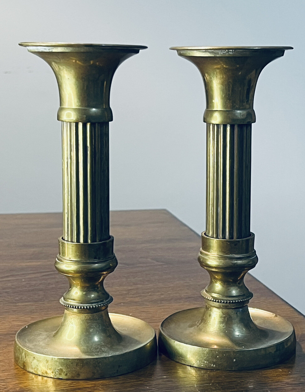 Set Of 2 Vintage Brass Candlesticks Made in India Heavy Duty 8.25”H Set Of 2 Vintage Brass Candlesticks Made in India Heavy Duty 8.25”H