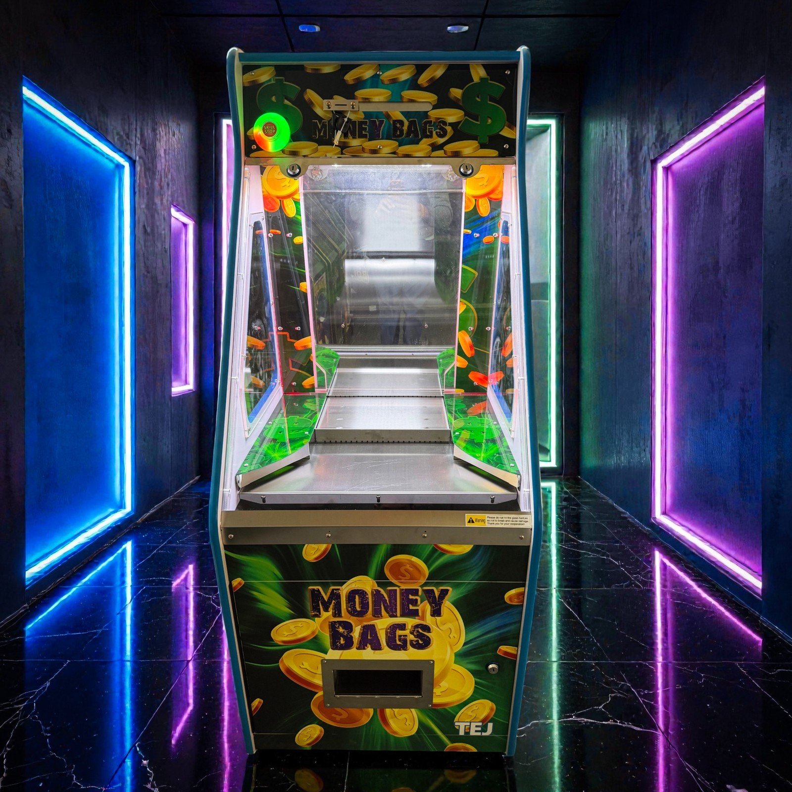 Money Bags Quarter Coin Token Pusher Machine TEJ Money Bags Quarter Coin Token Pusher Machine TEJ