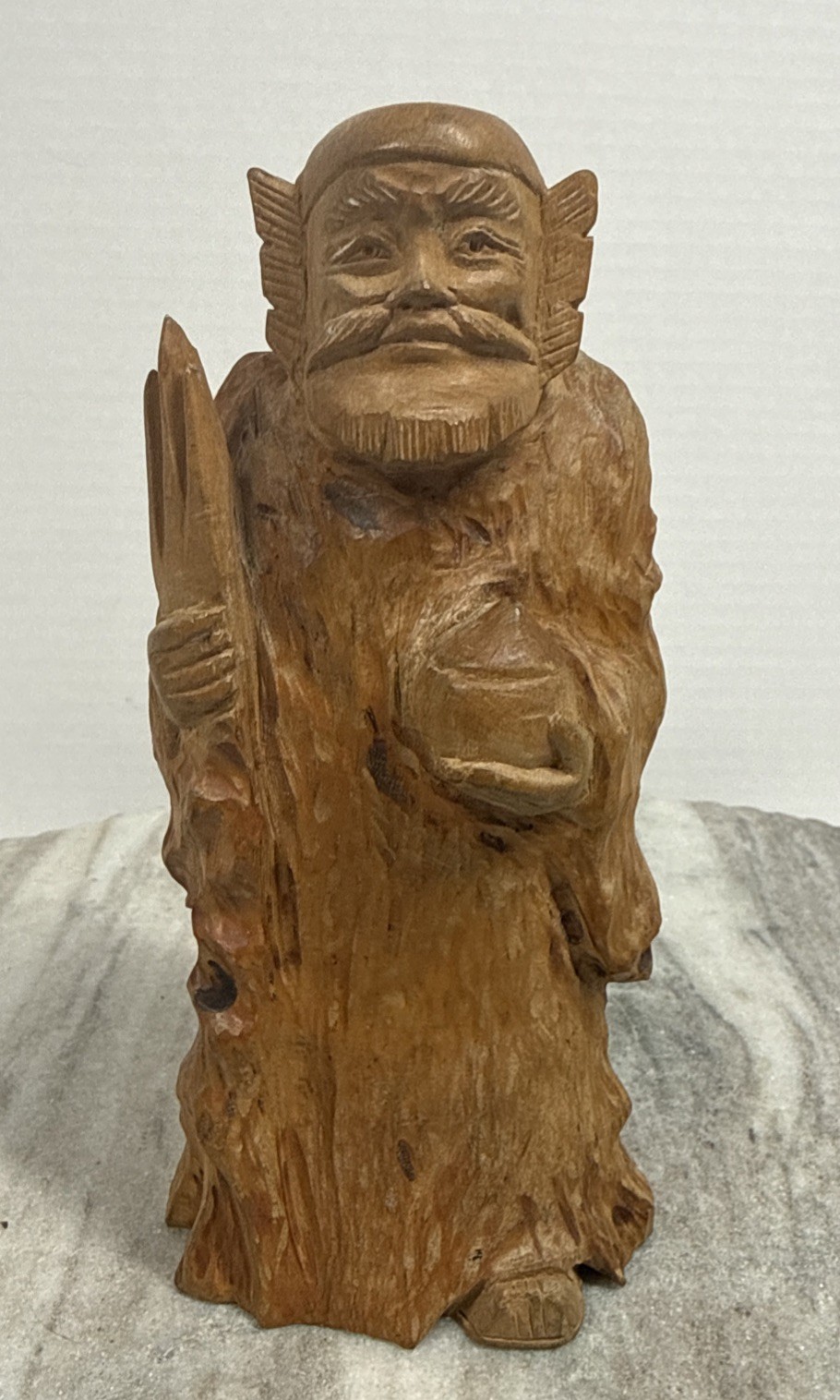 VINTAGE Wooden Hand Carved Japanese God Of Luck Daikoko God Of Earth Farmers
