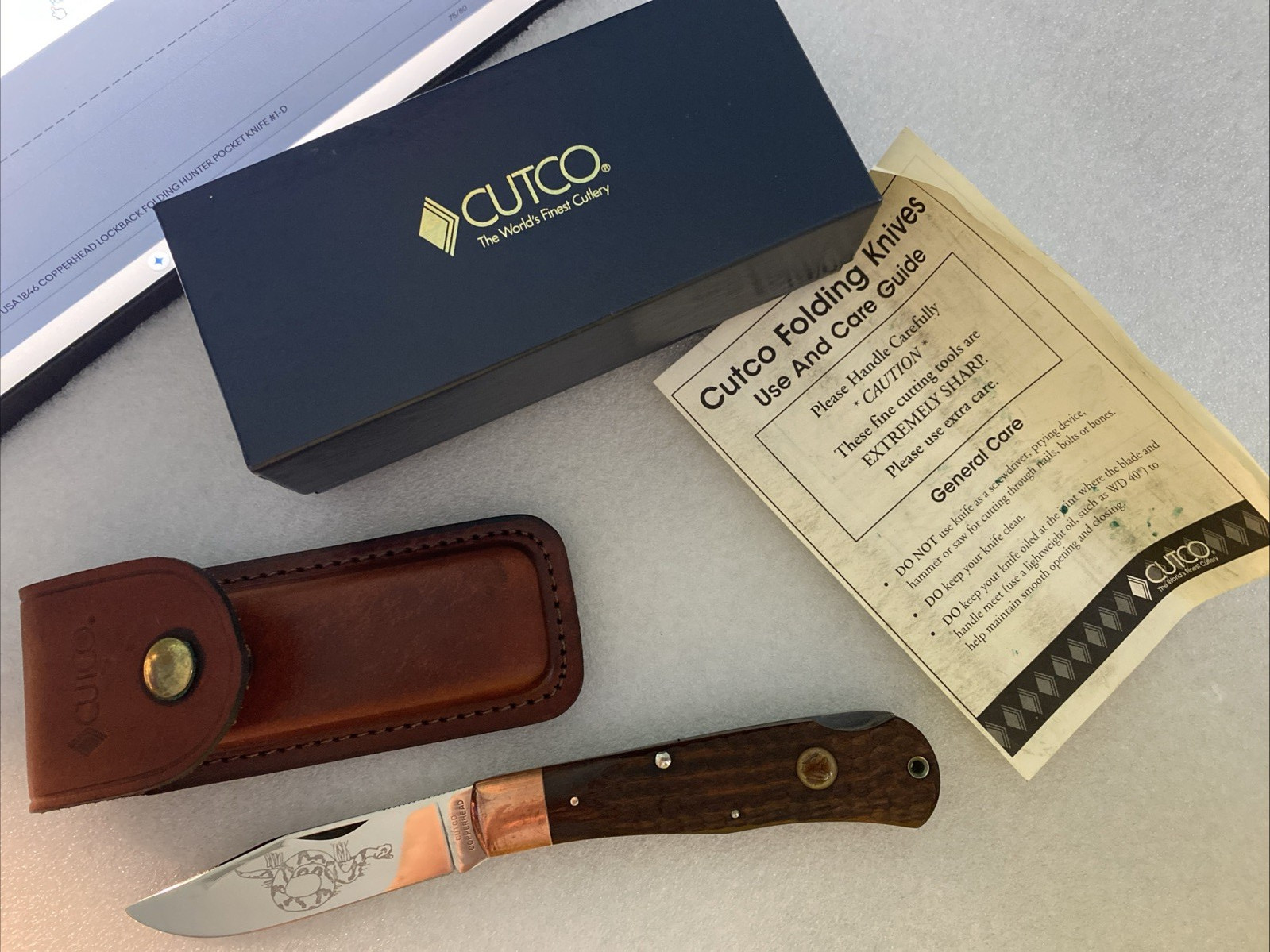 VINTAGE CUTCO USA 1846 COPPERHEAD LOCKBACK FOLDING HUNTER POCKET KNIFE #1-D VINTAGE CUTCO USA 1846 COPPERHEAD LOCKBACK FOLDING HUNTER POCKET KNIFE #1-D