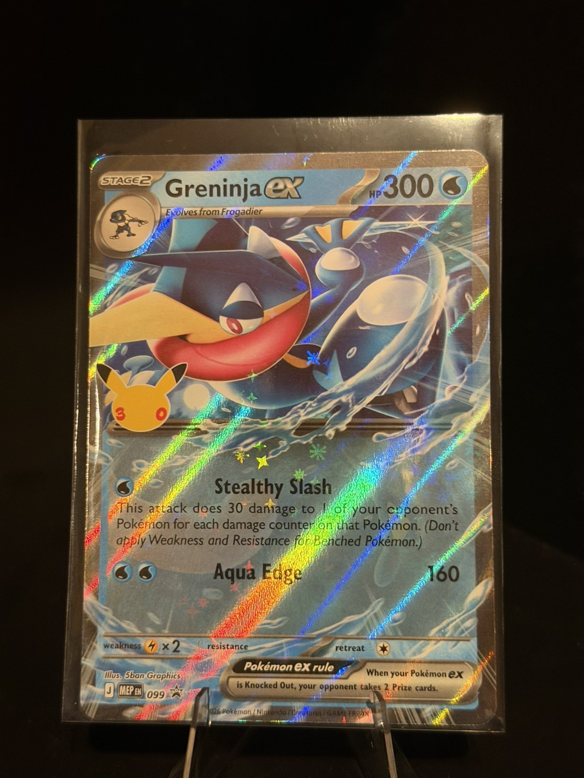 Pokemon Greninja ex MEP 099 30th Celebration Black Star Promo Holo NM