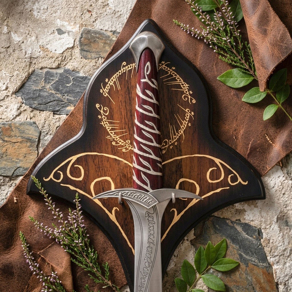Hand-Forged Bilbo Sword stainless Steel, Ring of power Sword Movie Cosplay