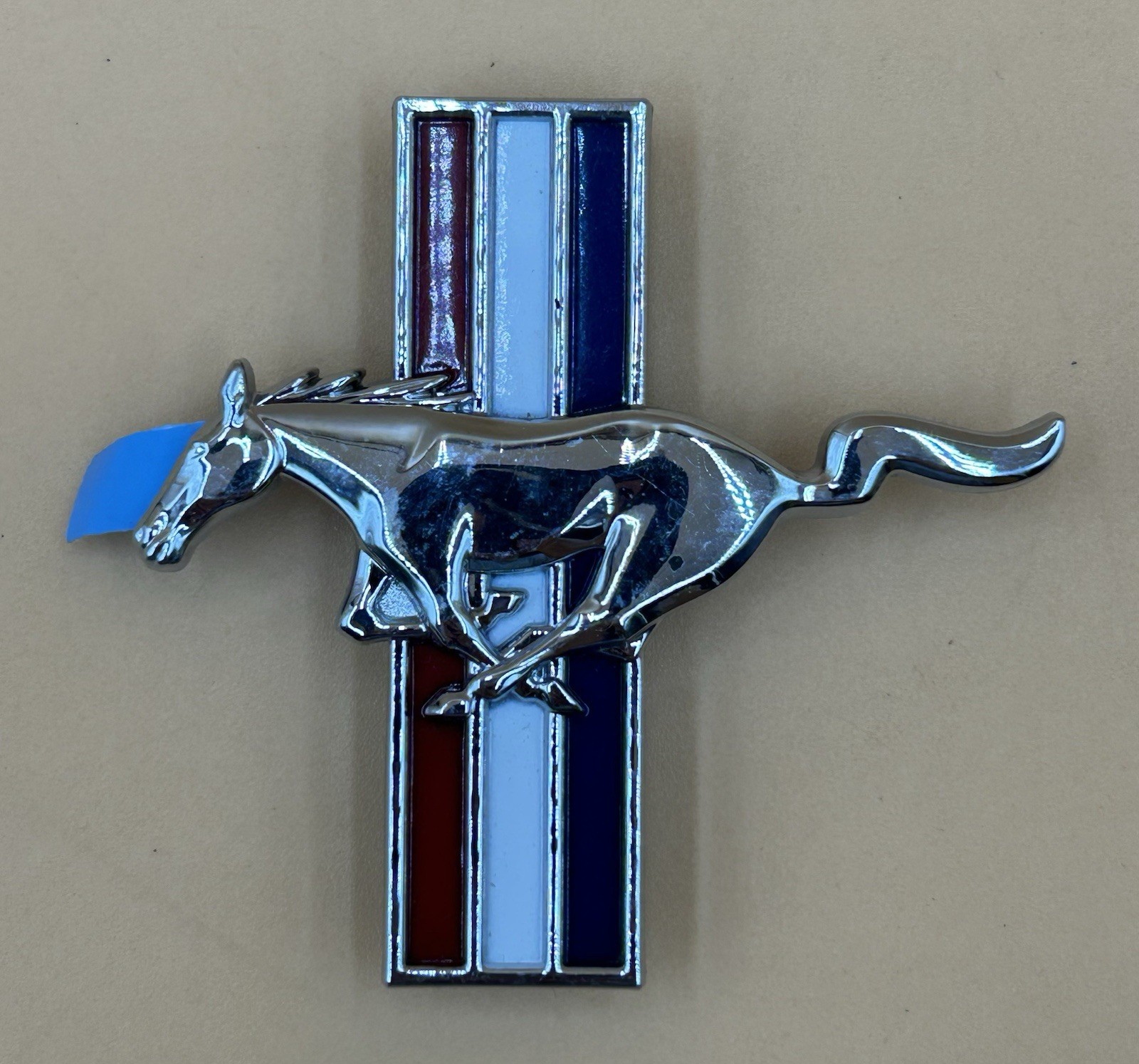 1965 1966 Mustang Emblem Flat Running Horse Chrome New.