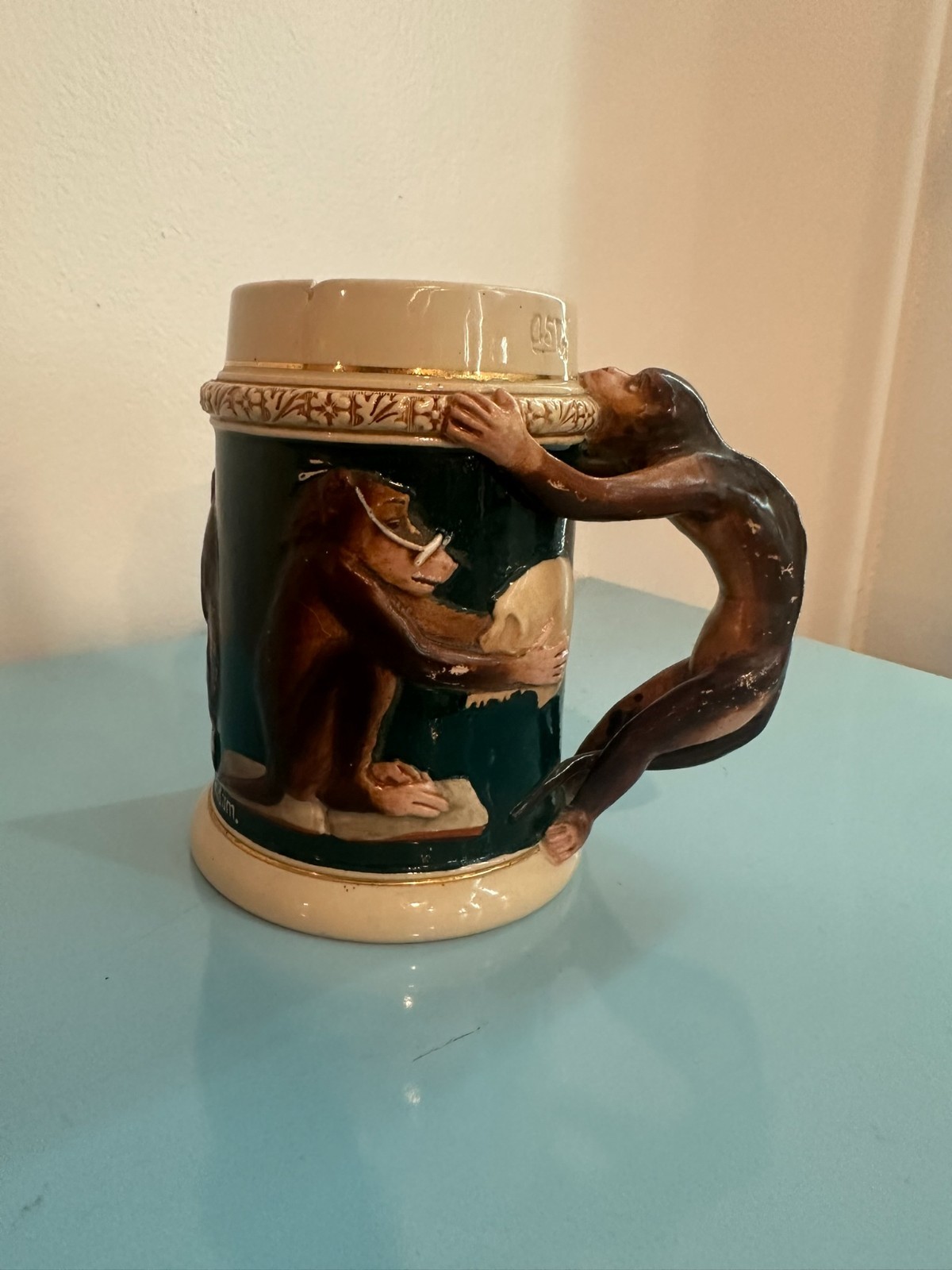 Reinhold Hanke Monkeys Stein early 1900s/ late 1800s antique