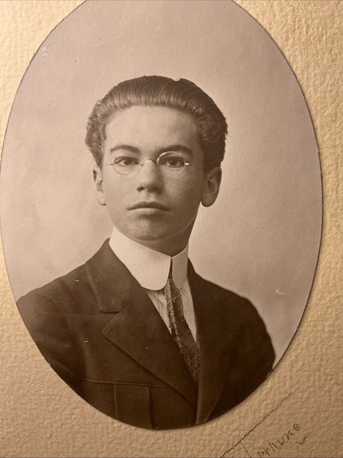 Vintage Old 1920s Photo of a Handsome Young Man Boy Named Terhune