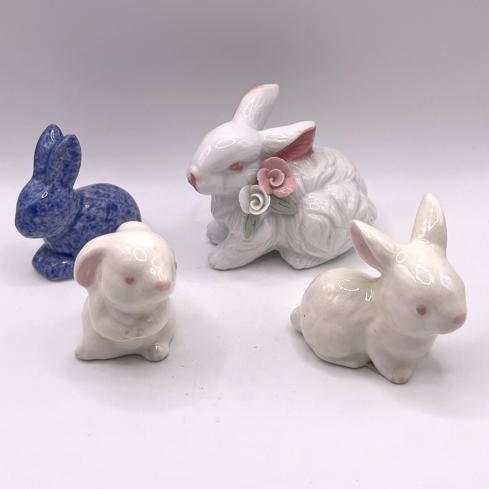 Vintage Porcelain Bunny Rabbit Figurines LOT of 4 Vintage Porcelain Bunny Rabbit Figurines LOT of 4