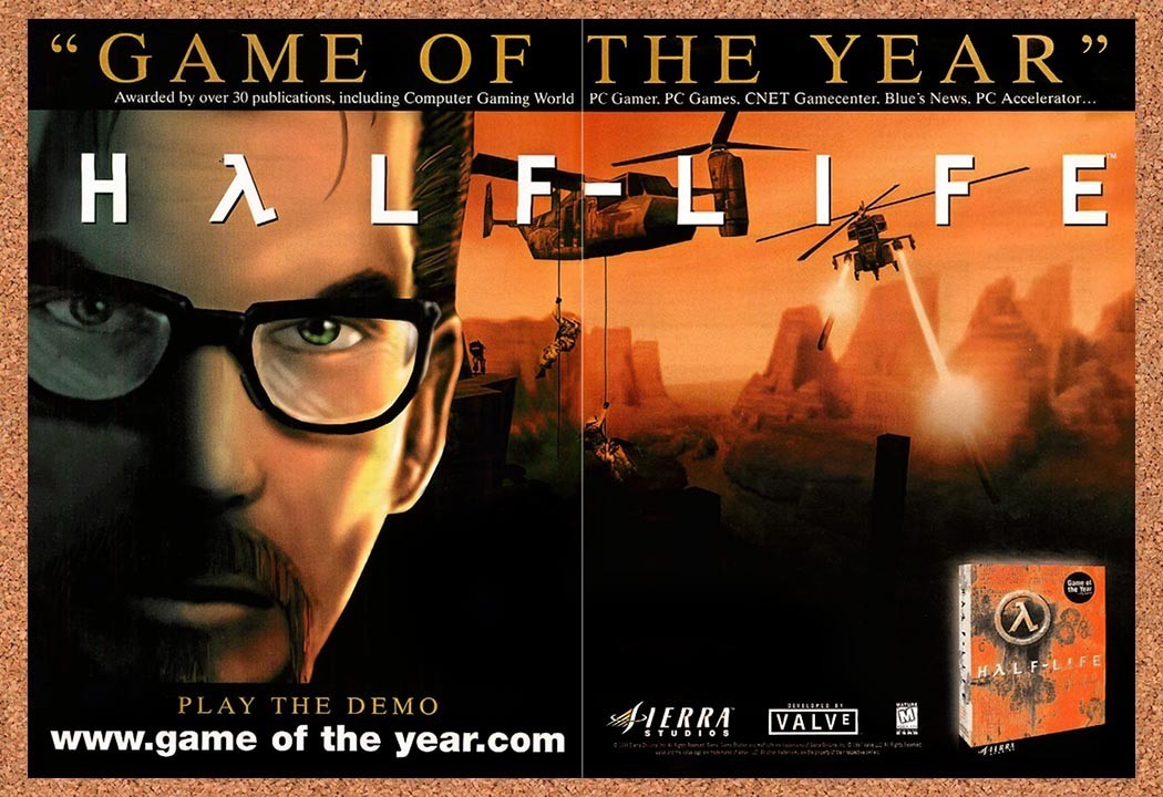 1999 Half-Life GOTY Original Advertisement / Retro Promo v4