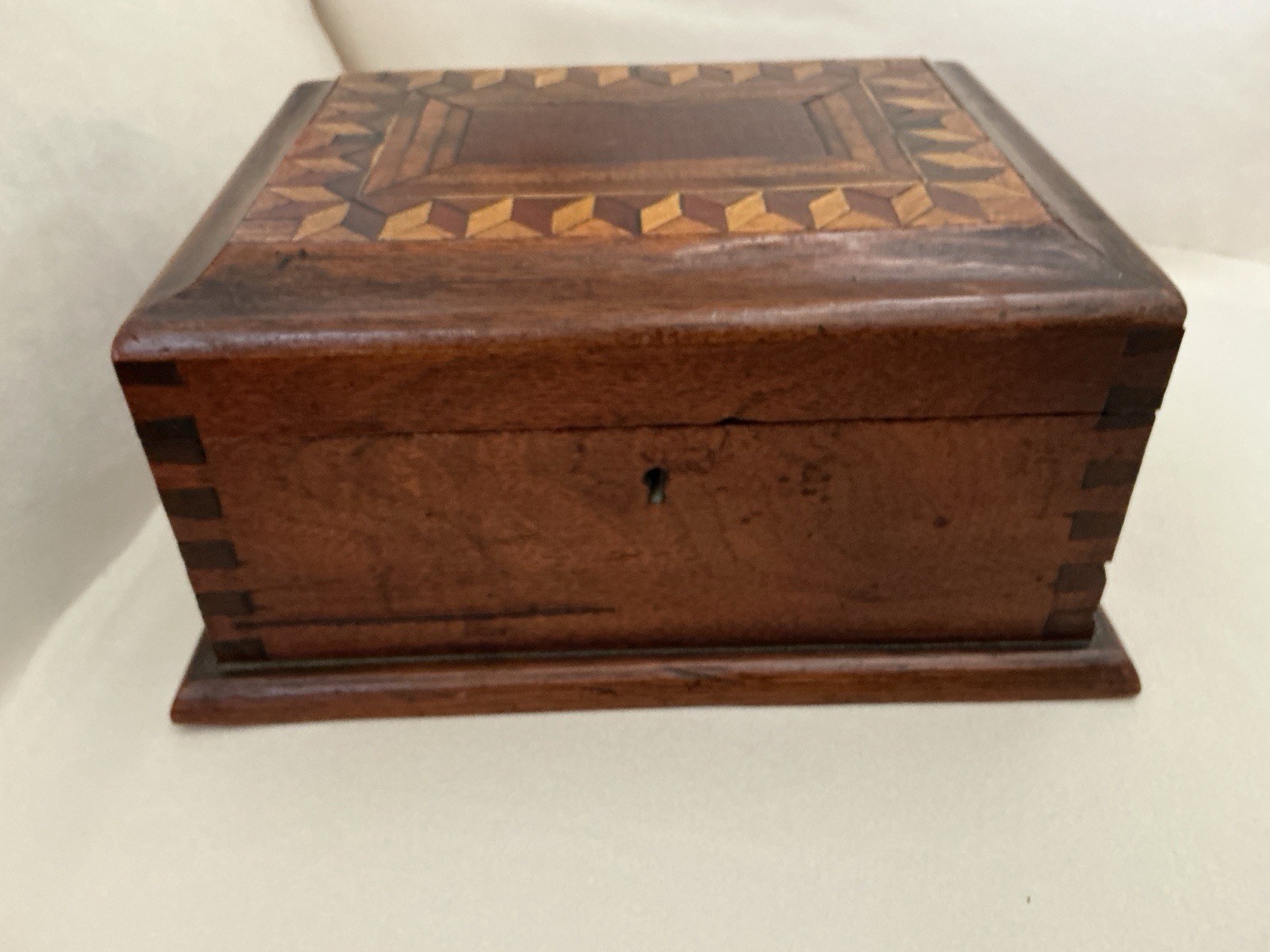 Handcrafted Inlaid Wooden Sewing Box