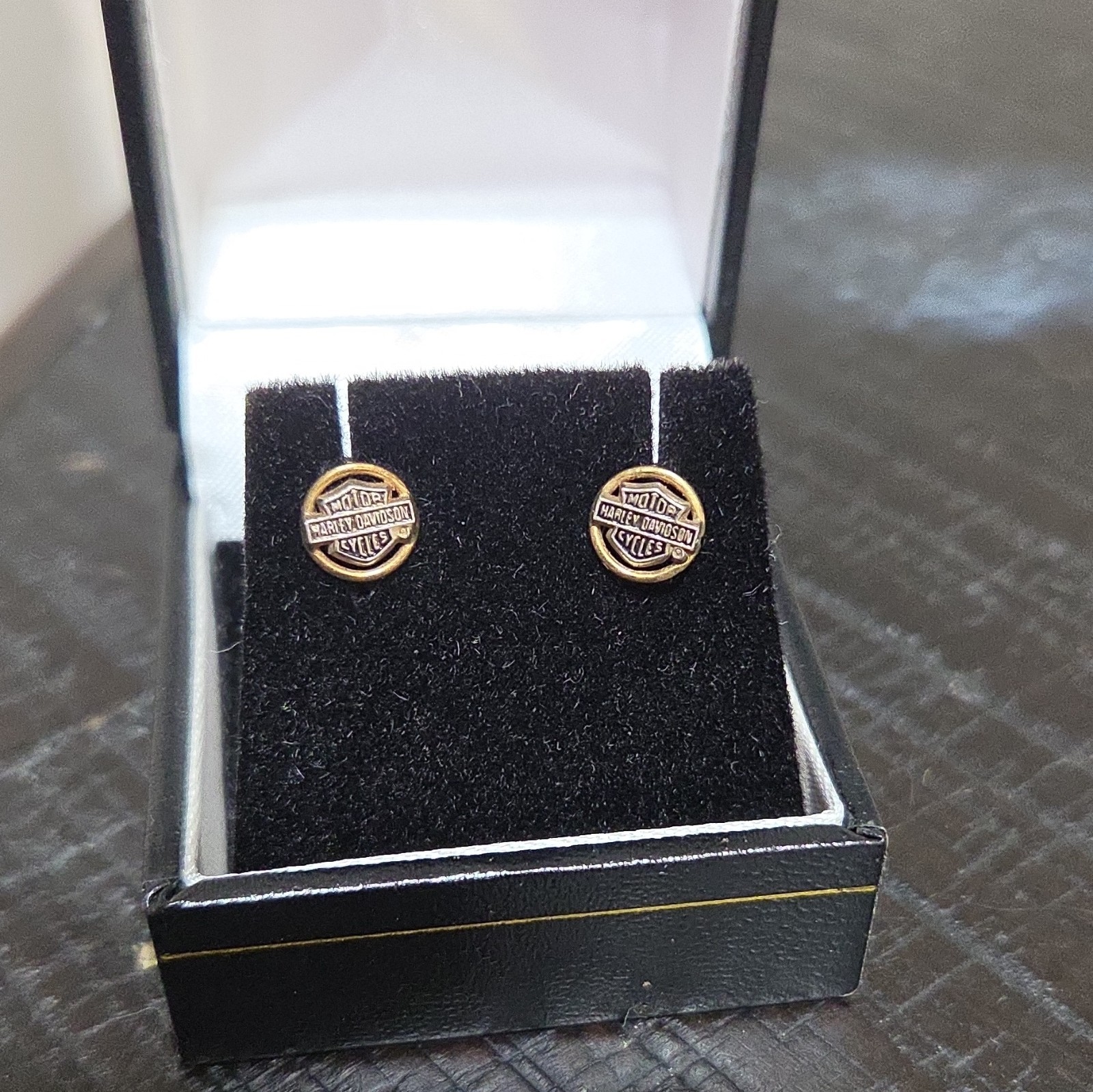 Vintage Harley-Davidson Bar & Shield Logo Stud Earrings  sterling silver