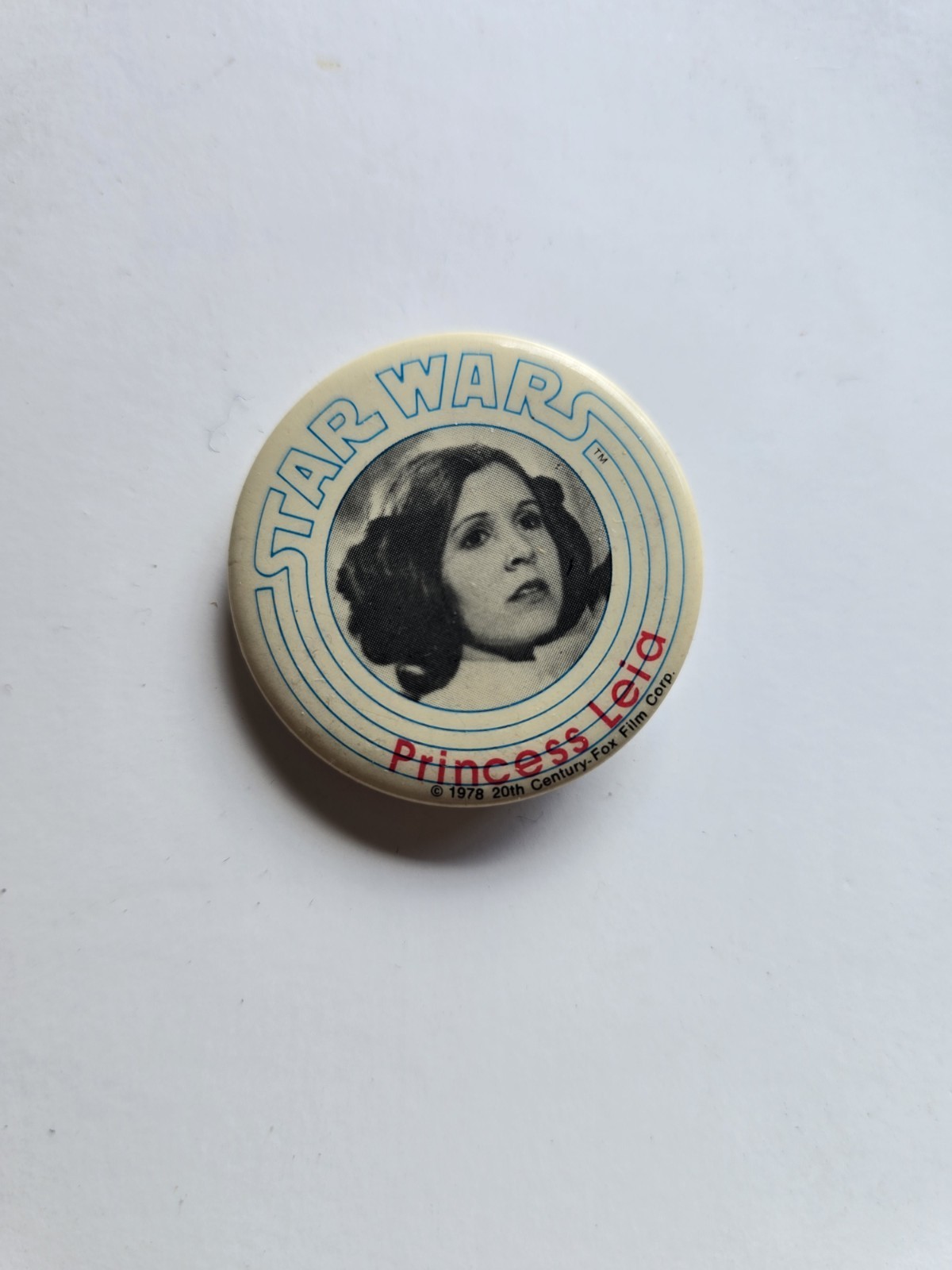 Vintage 1978 StarWars PRINCESS LEIA Official FanClub Button Pin - Rare Button
