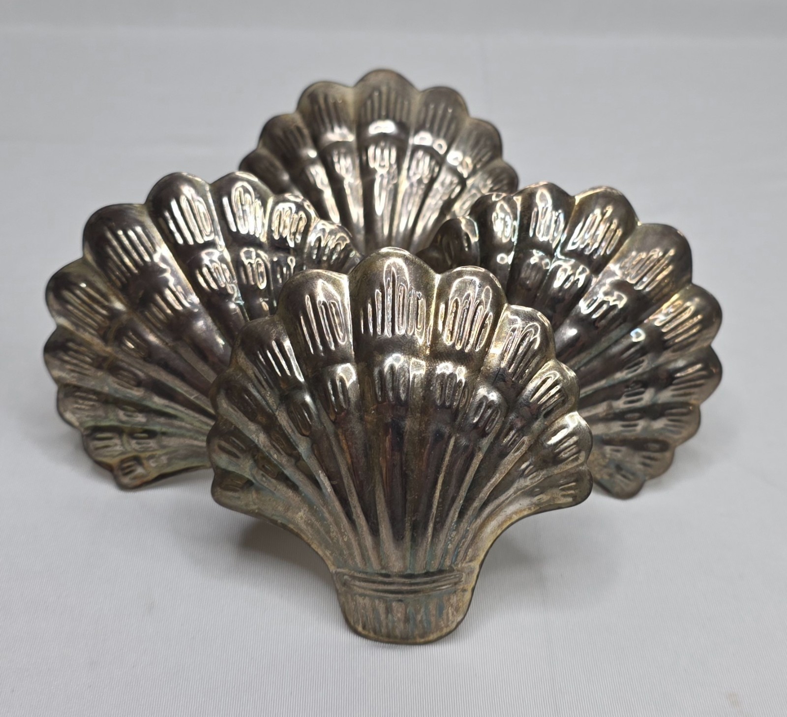 Vintage Audrey Silverplate Shell Napkin Holders | Set of 4 | Made in Hong Kong