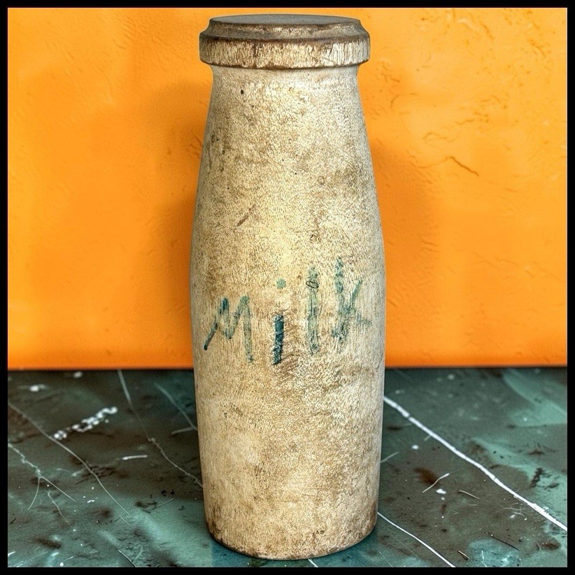 Antique Early 20th Century Carnival Wooden Milk Bottle Knock Down Game Target