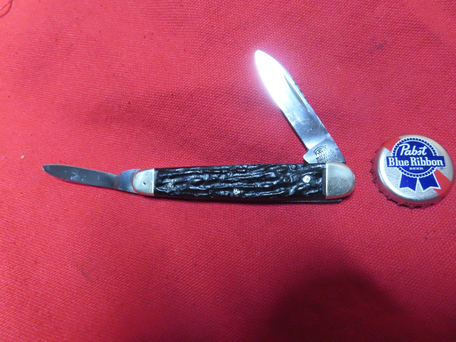 Vtg Eye Witness 3-5/16 Pocket Knife,2-bld,Black,Carbon,UK~V.NICE🤠W9.25.25R Vtg Eye Witness 3-5/16 Pocket Knife,2-bld,Black,Carbon,UK~V.NICE🤠W9.25.25R
