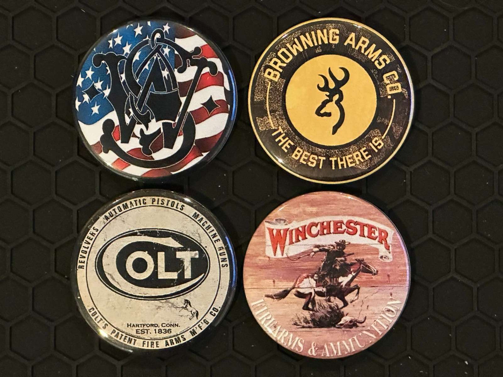 Browning Colt Winchester Fridge Magnets 2 1/4” ToolBox Magnet x4 Browning Colt Winchester Fridge Magnets 2 1/4” ToolBox Magnet x4