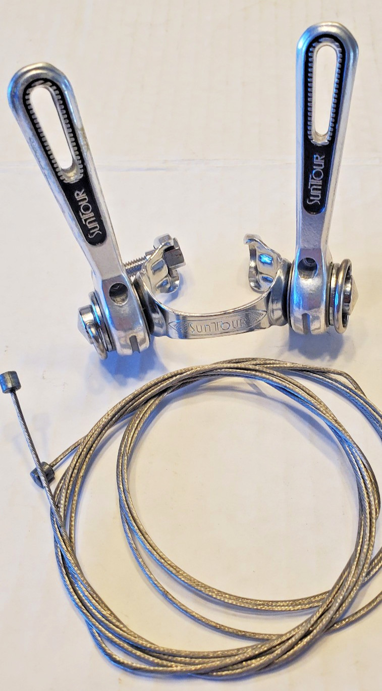 NOS Suntour Black Line Downtube Shifters Clamp On Road Bicycle 28.6mm Schwinn