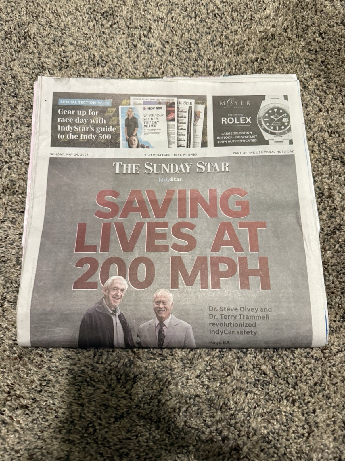 🏁The Indianapolis Star May 24, 2026- Newspaper Indy 500 Race Preview NEW
