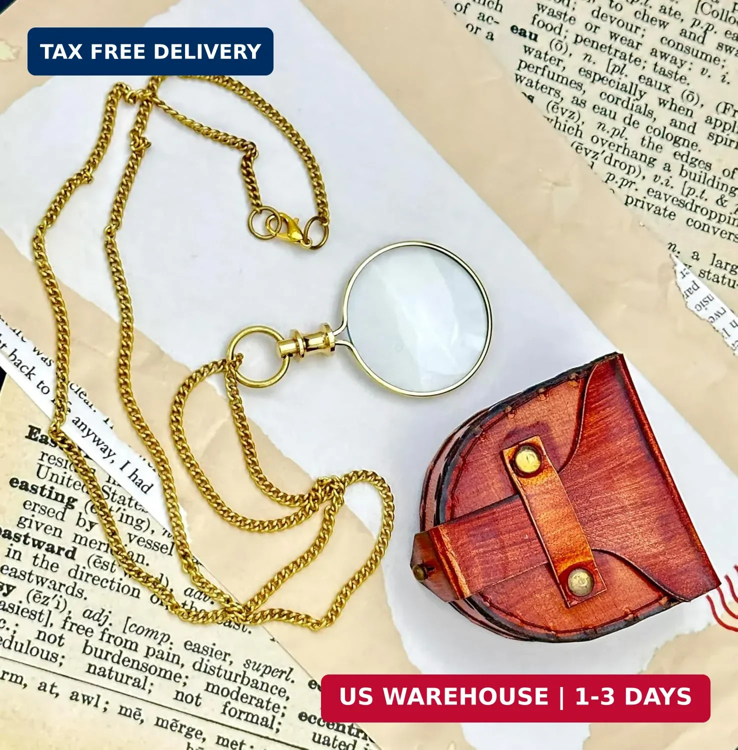 Monocle Pocket Monocle Brass Magnifying Glass Vintage magnifiers Retro Steamp...