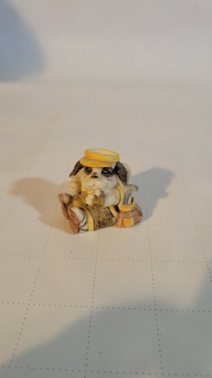 Golfing Dog Figurine Hand-Painted 1.5\ Golfing Dog Figurine Hand-Painted 1.5\