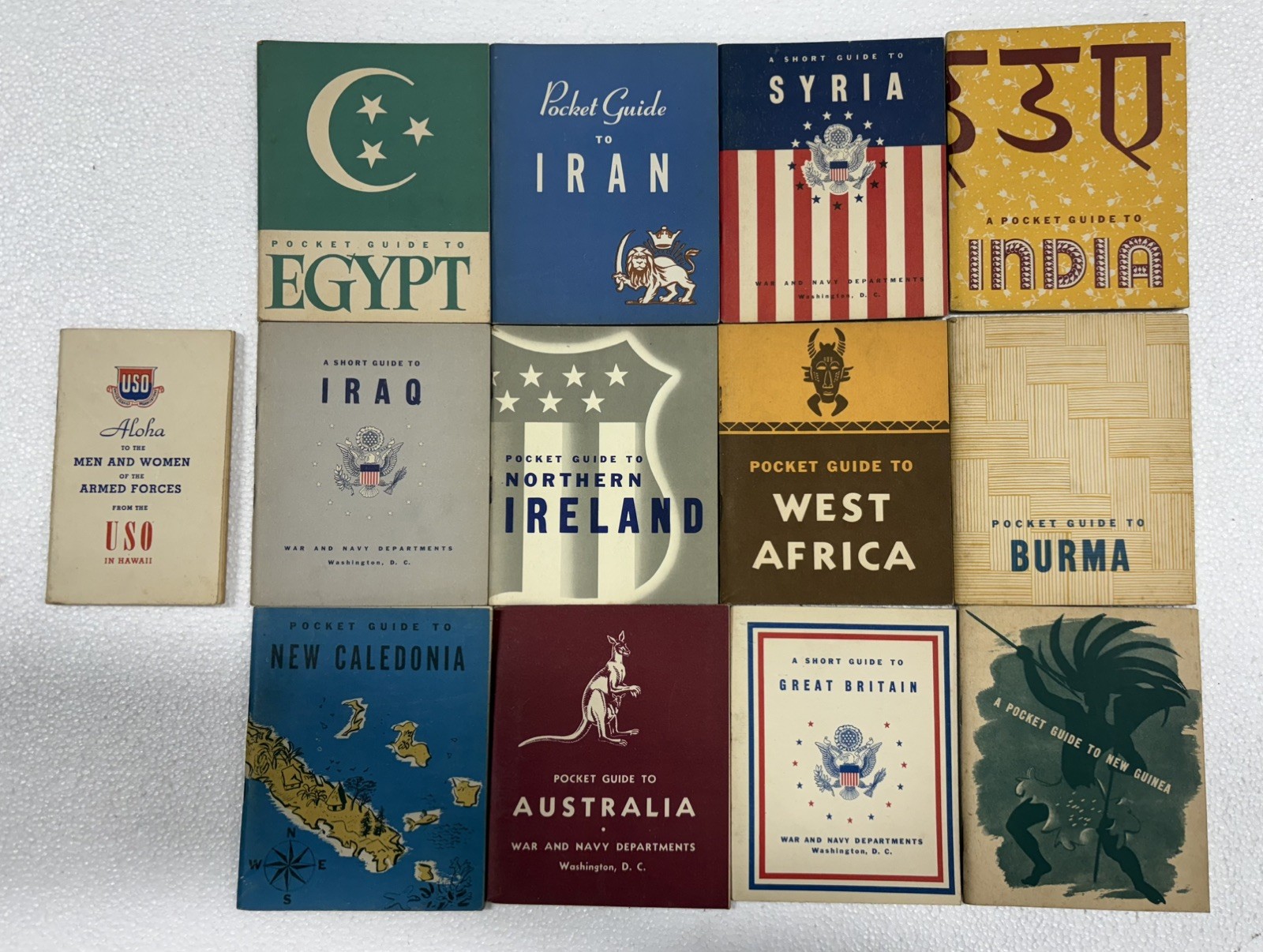 1943 Pocket Guide US War & Navy Department WWII LOT OF 12 plus Bonus USO HAWAII 1943 Pocket Guide US War & Navy Department WWII LOT OF 12 plus Bonus USO HAWAII