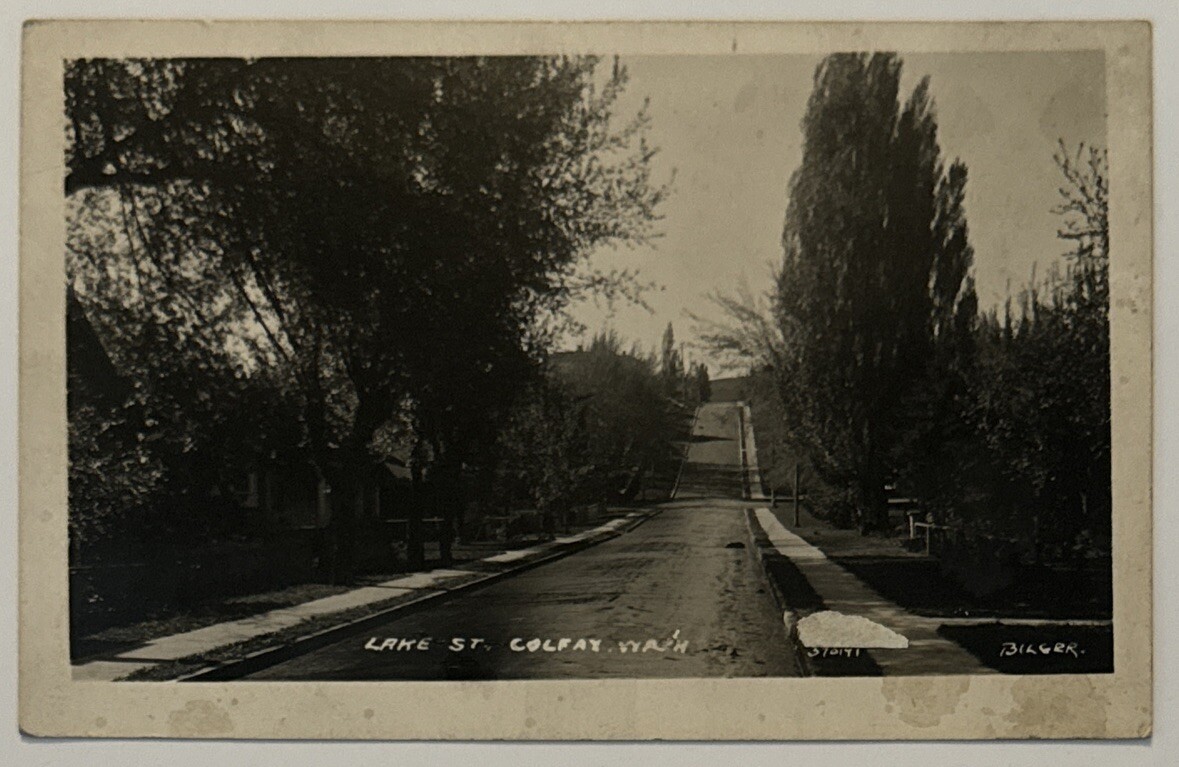 Colfax Washington WA Lake Street RPPC Vintage Real Photo Postcard