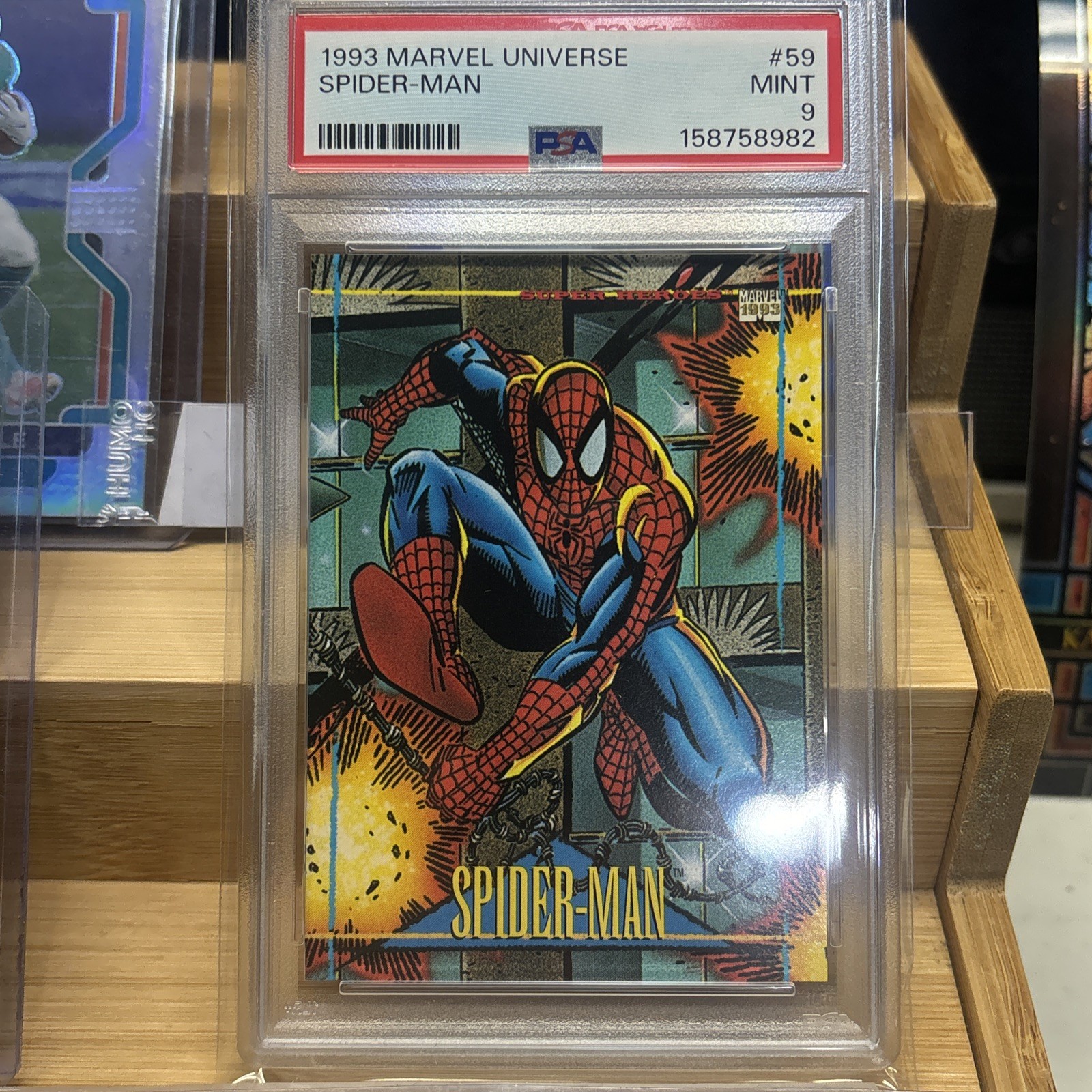 1993 Marvel Universe #59 Spider-Man PSA 9 Mint Skybox 1993 Marvel Universe #59 Spider-Man PSA 9 Mint Skybox