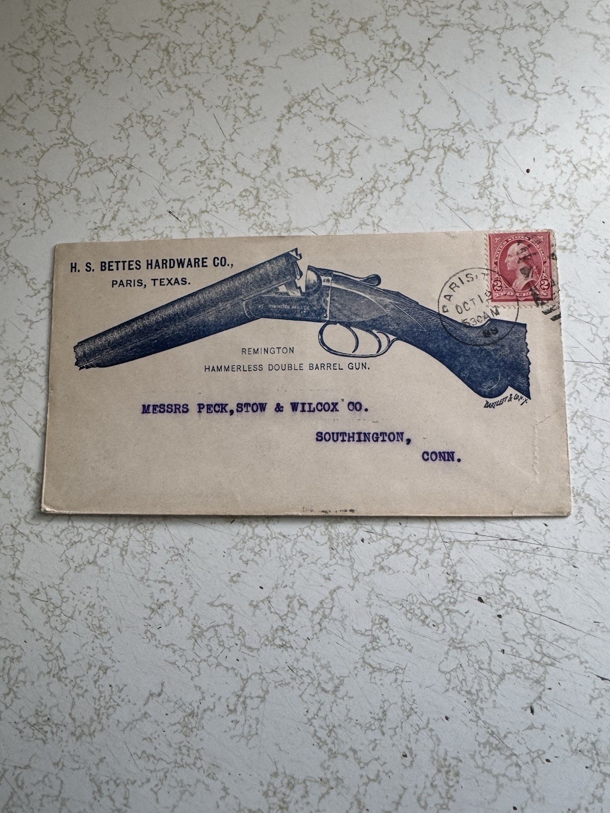 Antique H. S. Bettes Hardware Company Paris Texas Advertising Envelope Ephemera