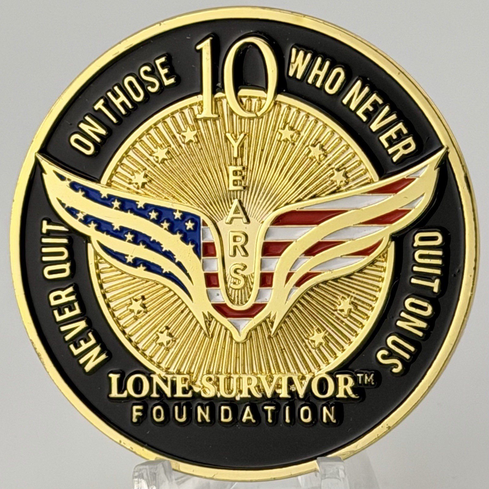 Lone Survivor Foundation 10th Anniversary Challenge Coin Marcus Luttrell SEAL