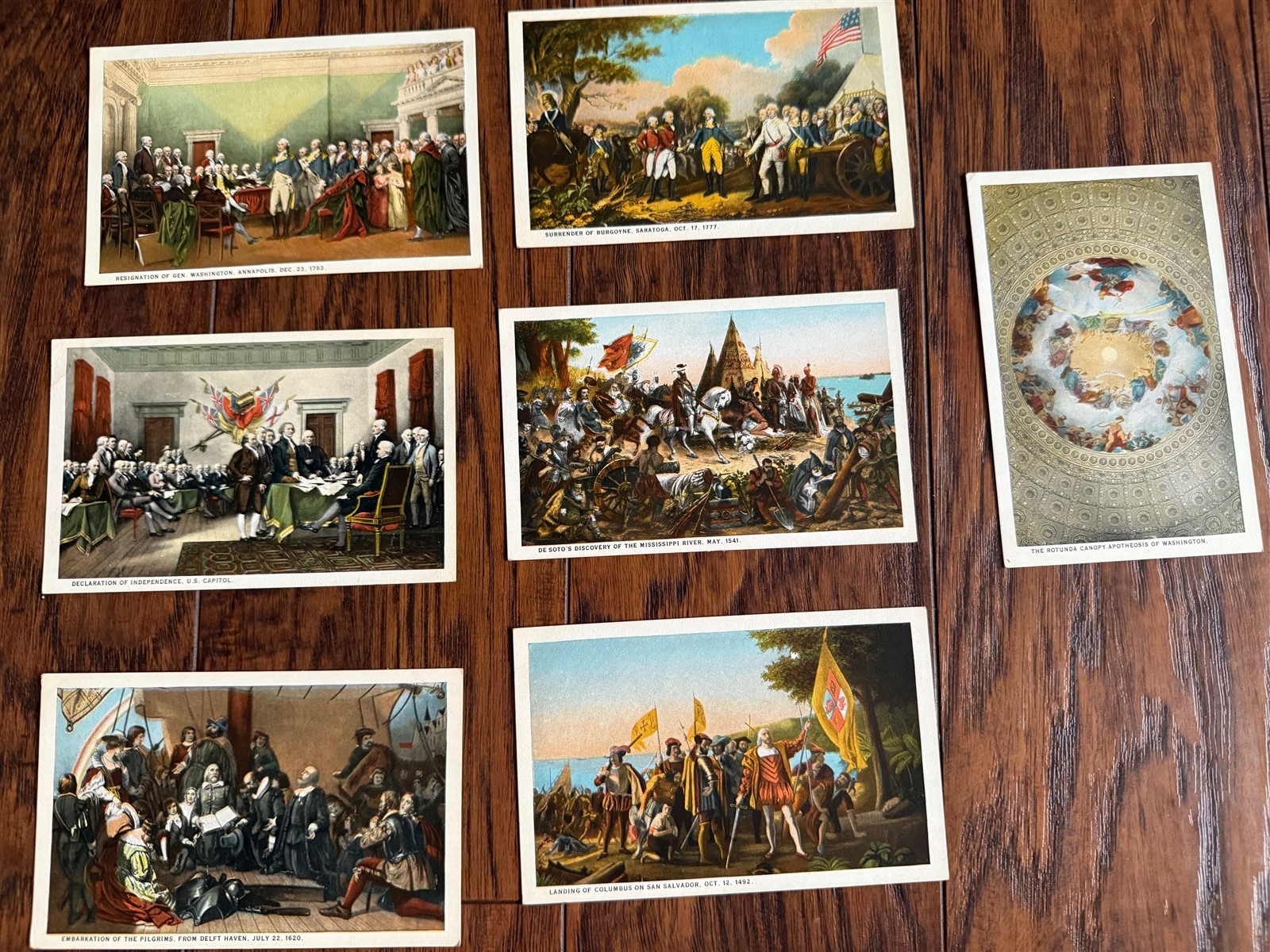 U.S. Capitol Building Rotunda Art Paintings Lot of 7 Old Postcards Washington DC