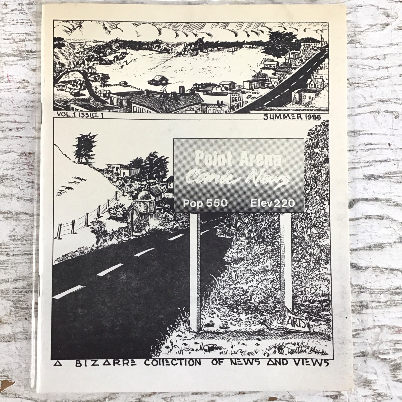 RARE Vintage 1986 vol. 1 signed Point Arena Comic News Dustin Smith Live Ink